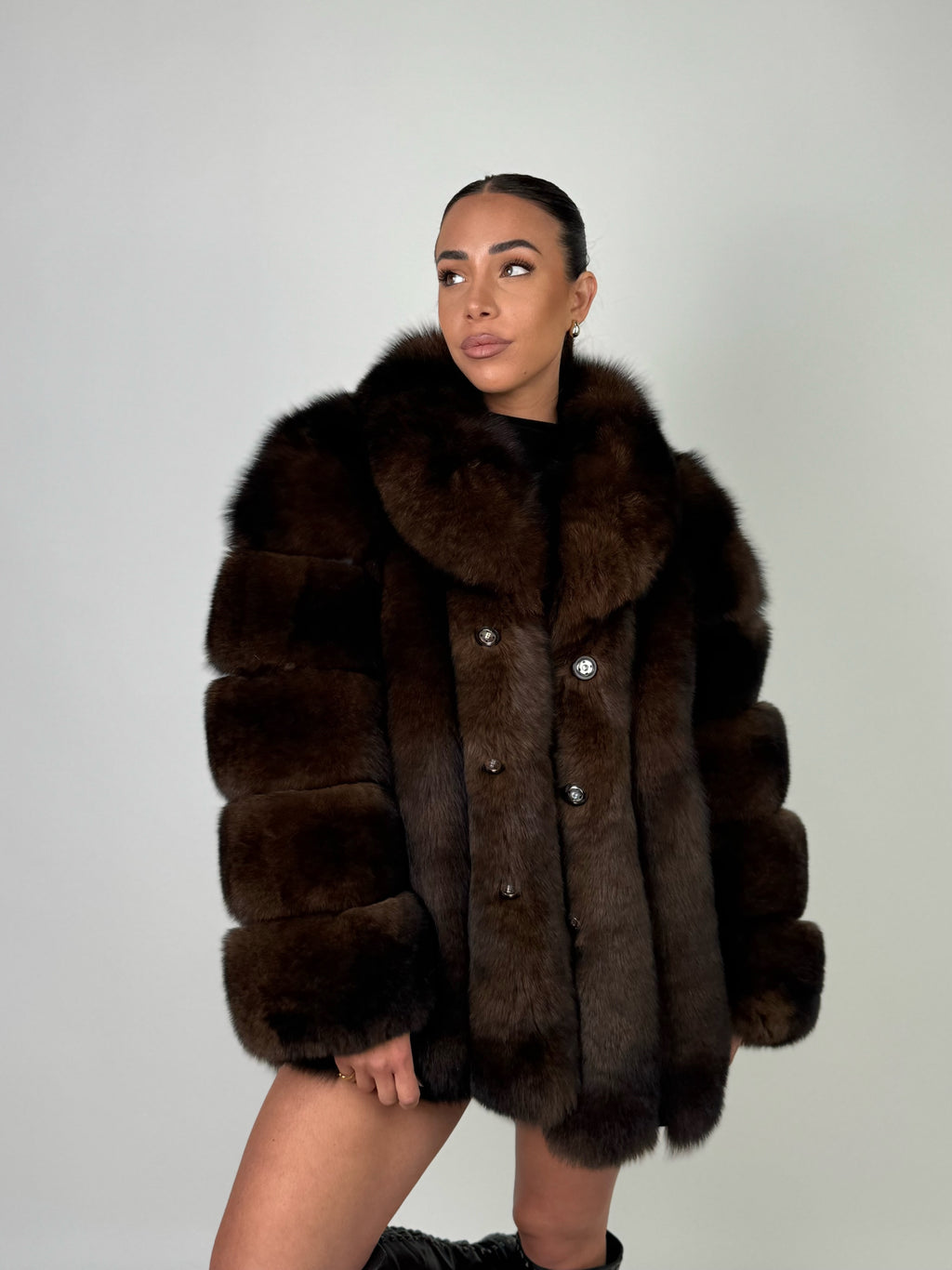 Giacca Michelle in volpe brown