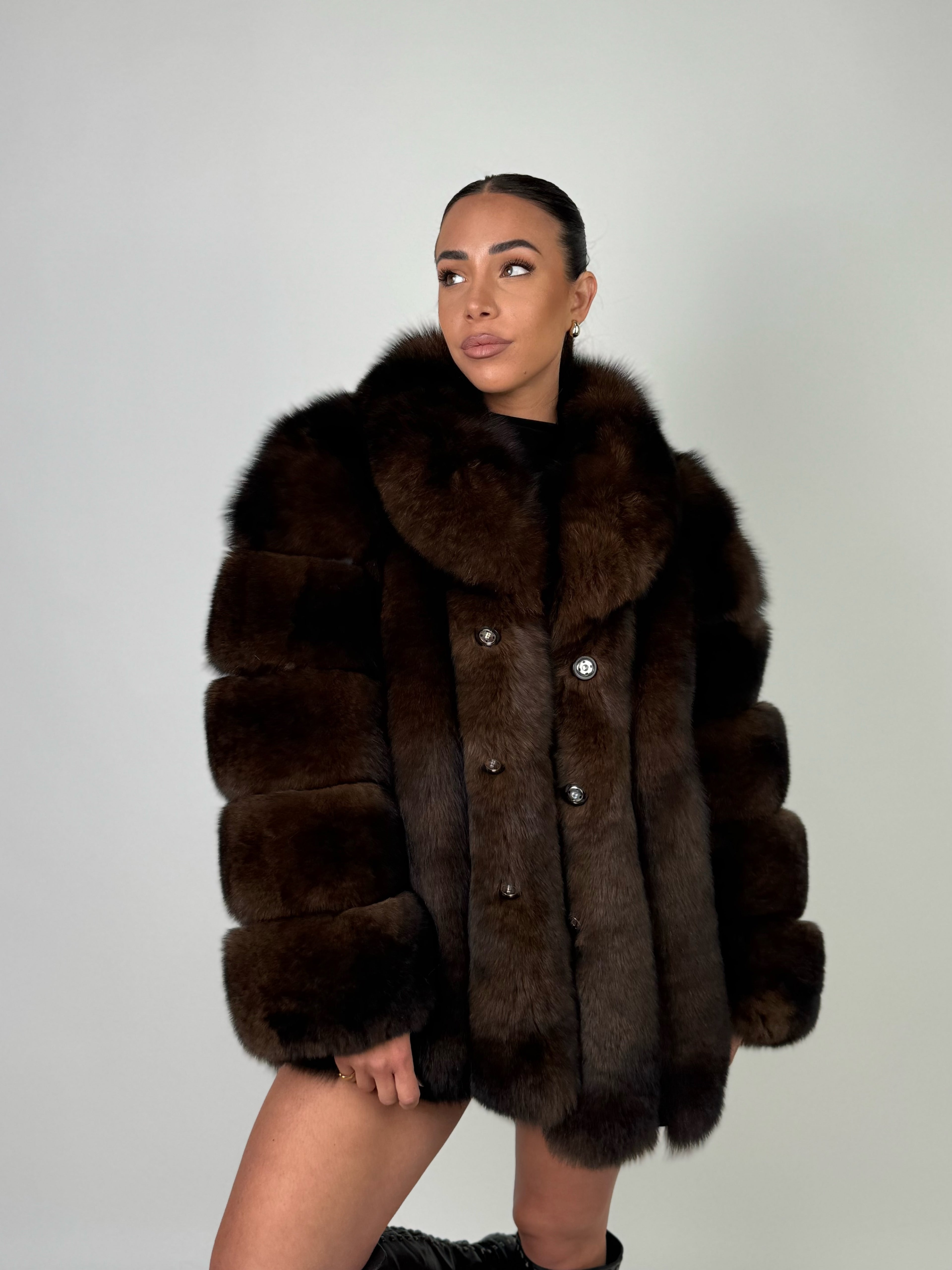 Giacca Michelle in volpe brown