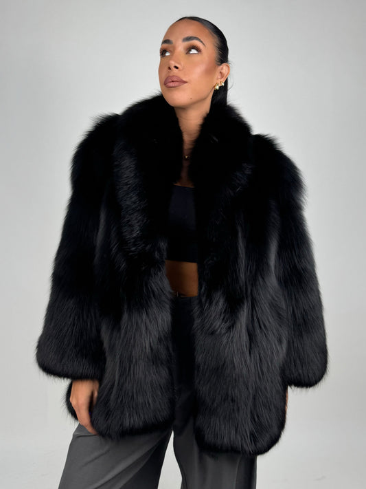 Giacca in volpe black N226
