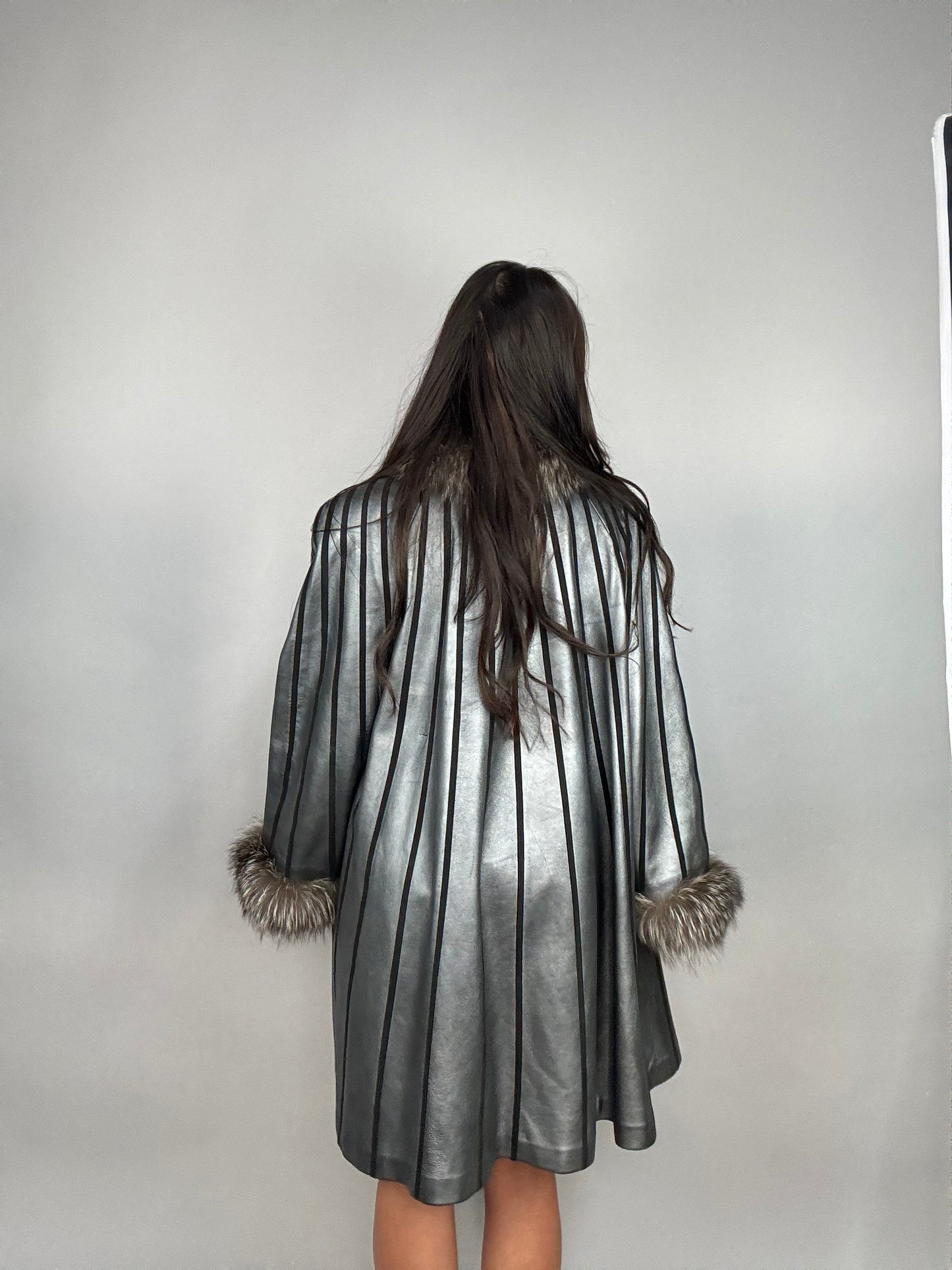 Cappotto in pelle e volpe