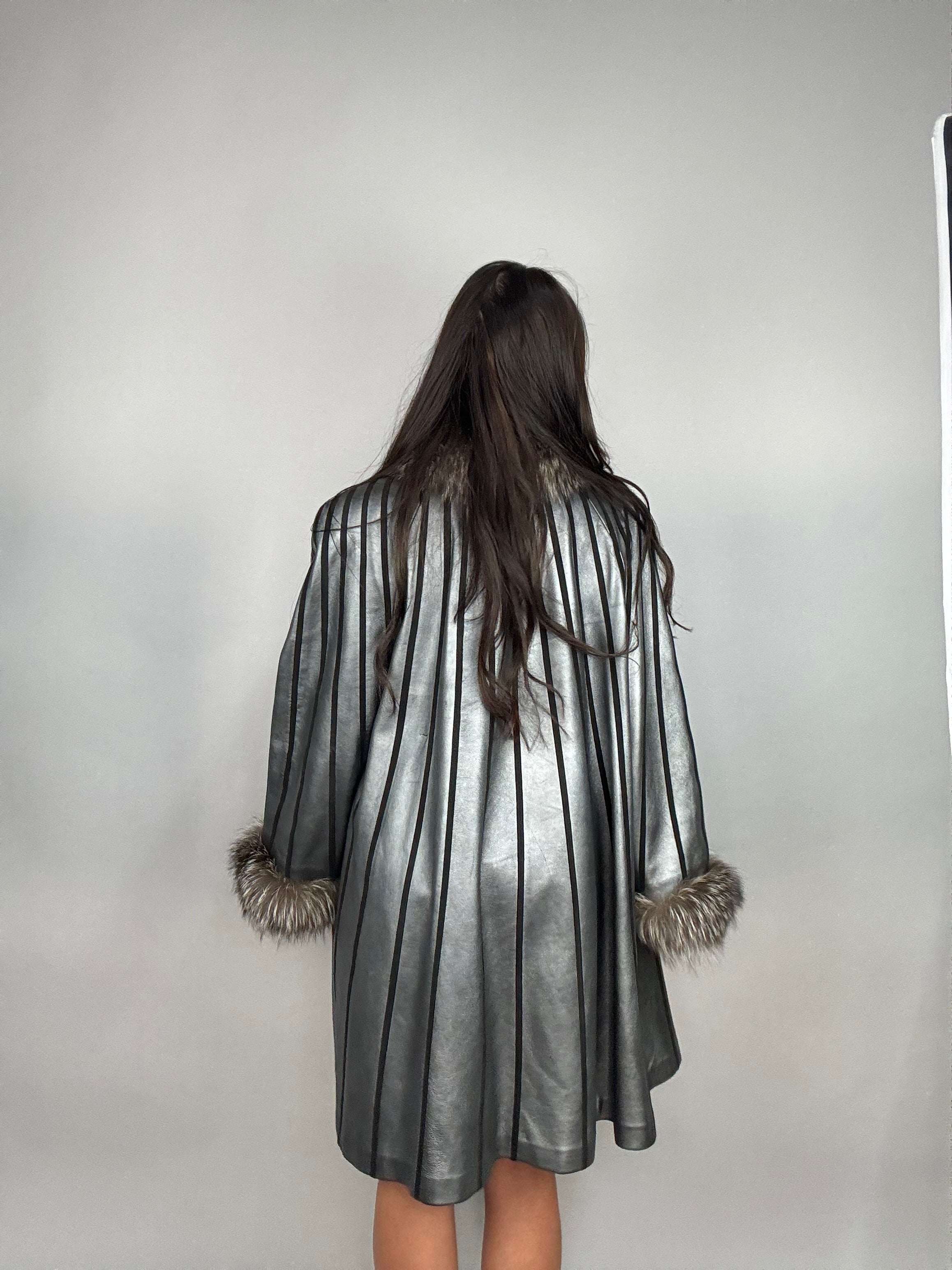 Cappotto in pelle e volpe