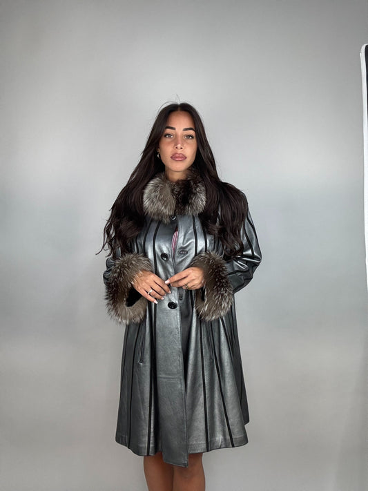 Cappotto in pelle e volpe