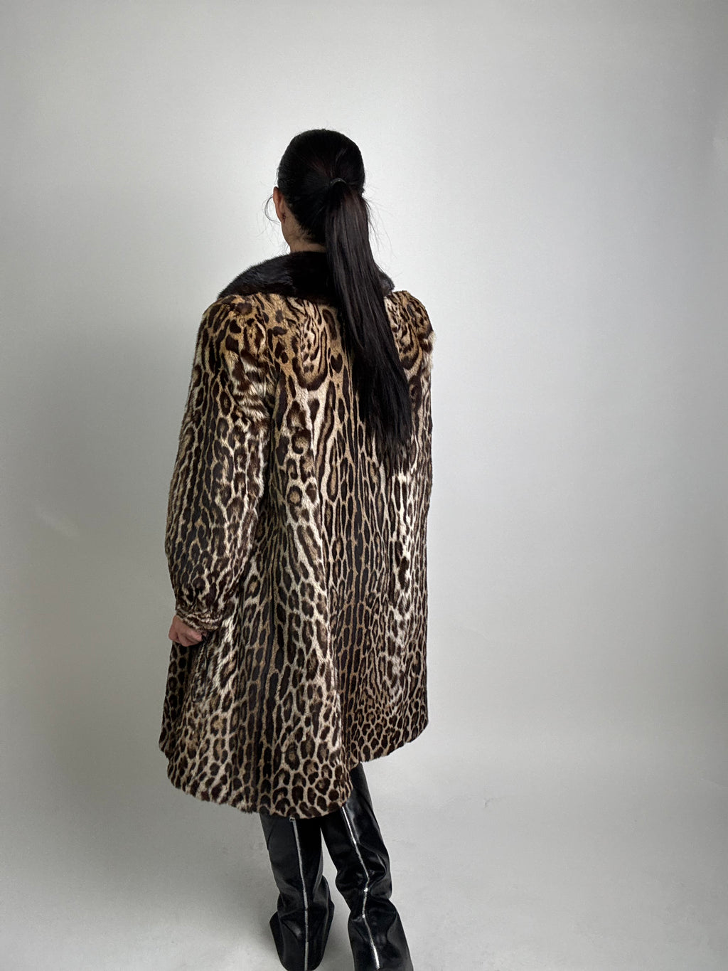 Cappotto in leopardo e visone