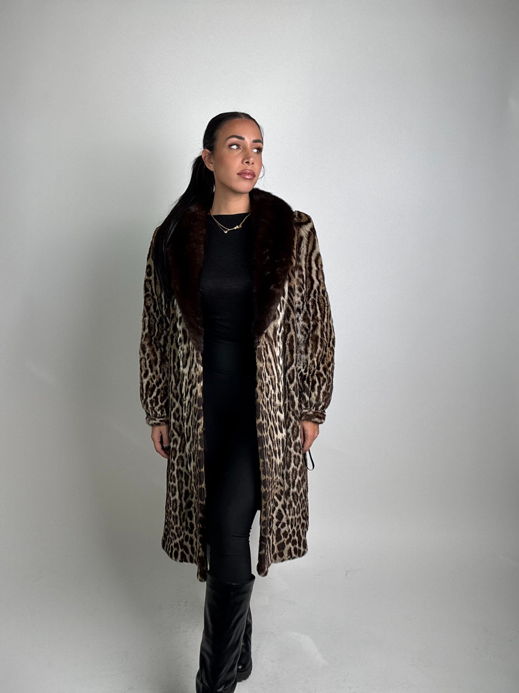 Cappotto in leopardo e visone