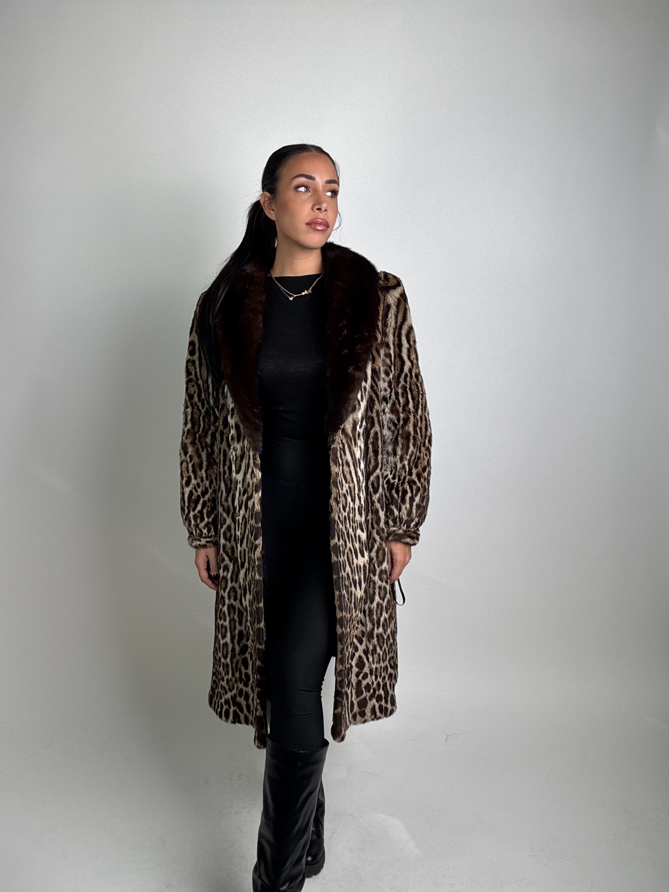 Cappotto in leopardo e visone