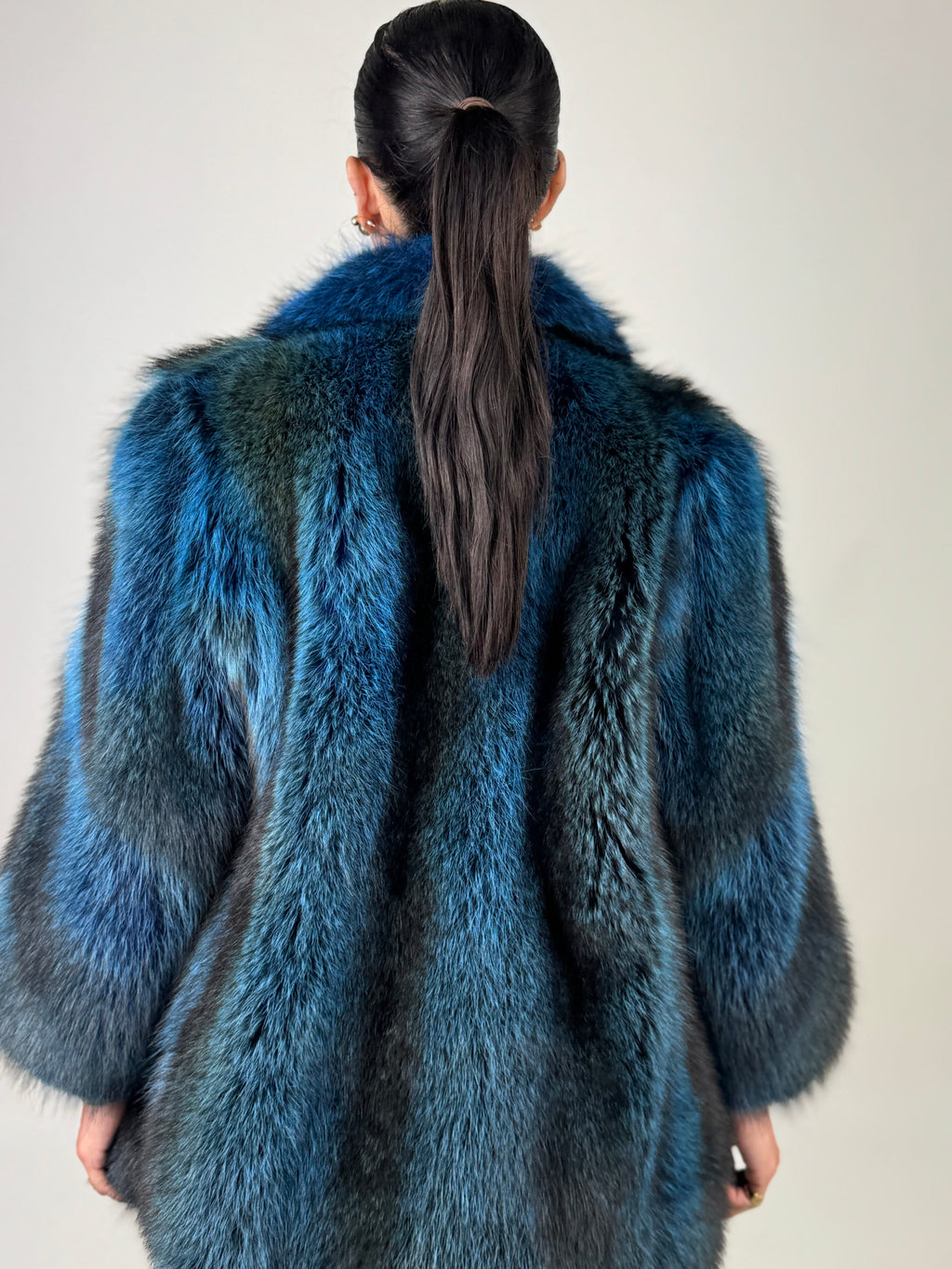 Giacca in volpe blue N611