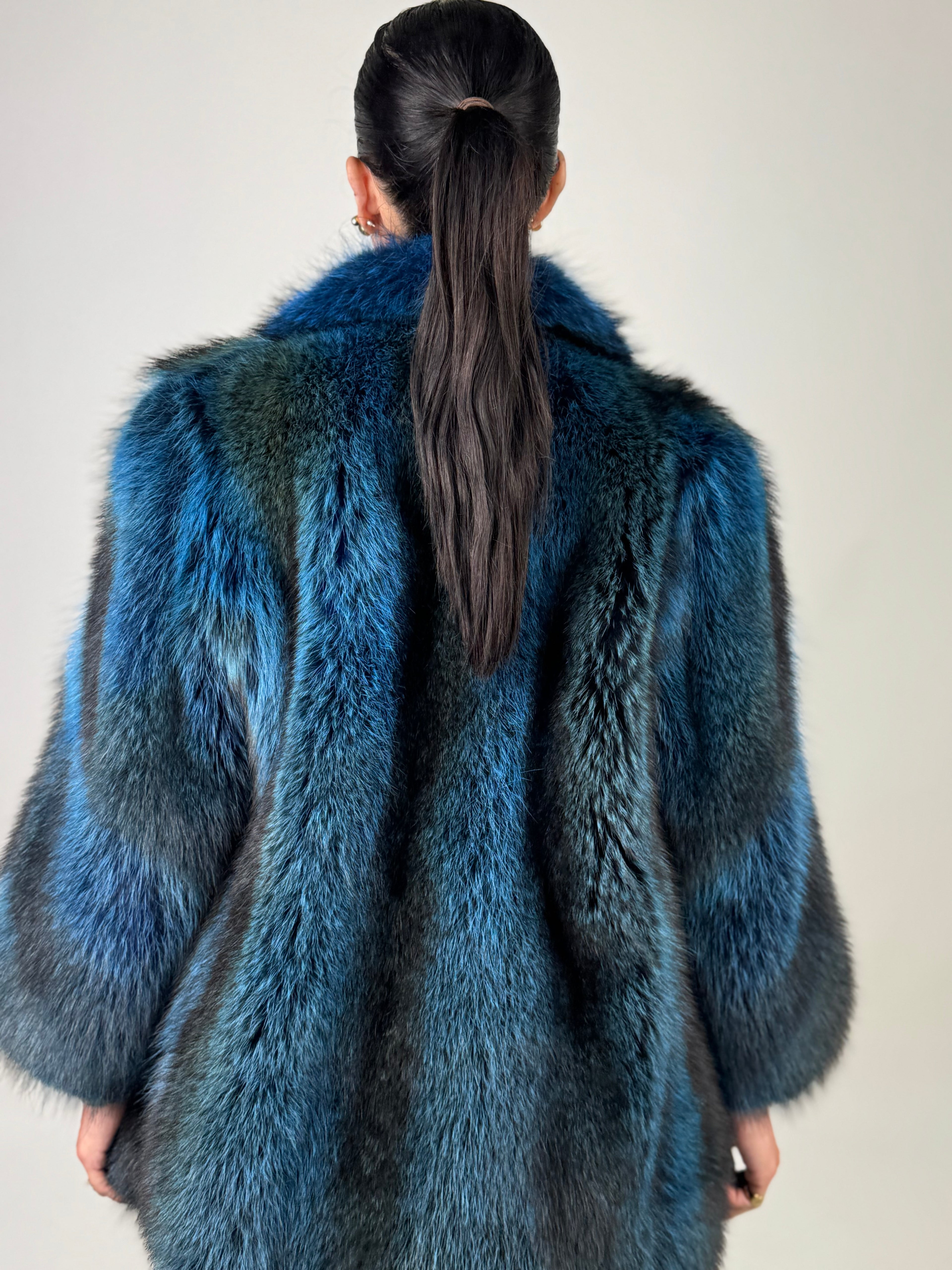 Giacca in volpe blue N611