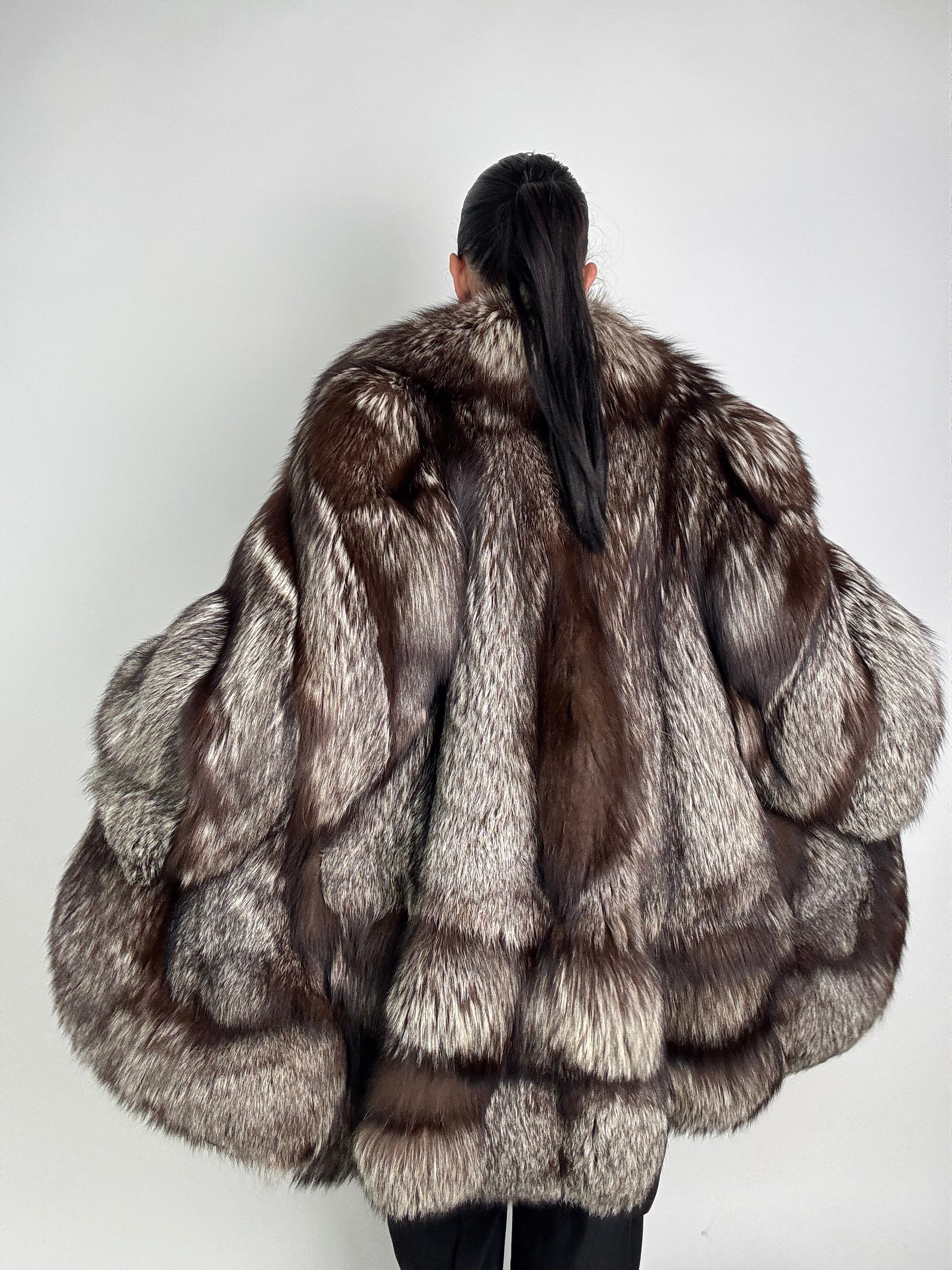 Giacca in volpe argentata N110