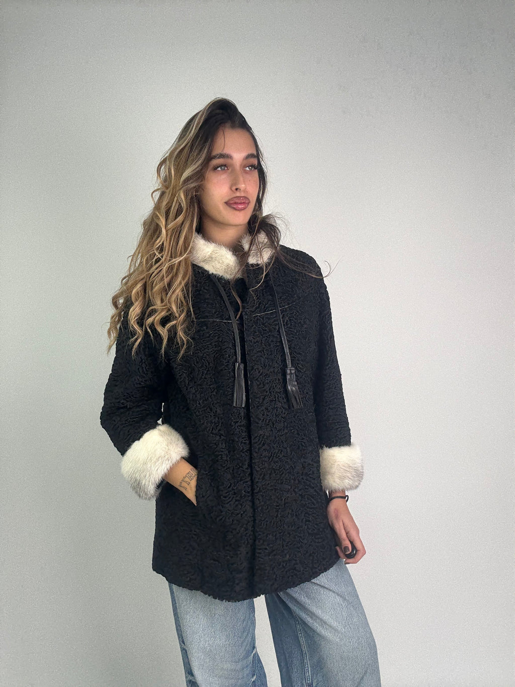 Giacca in astrakan e visone N22