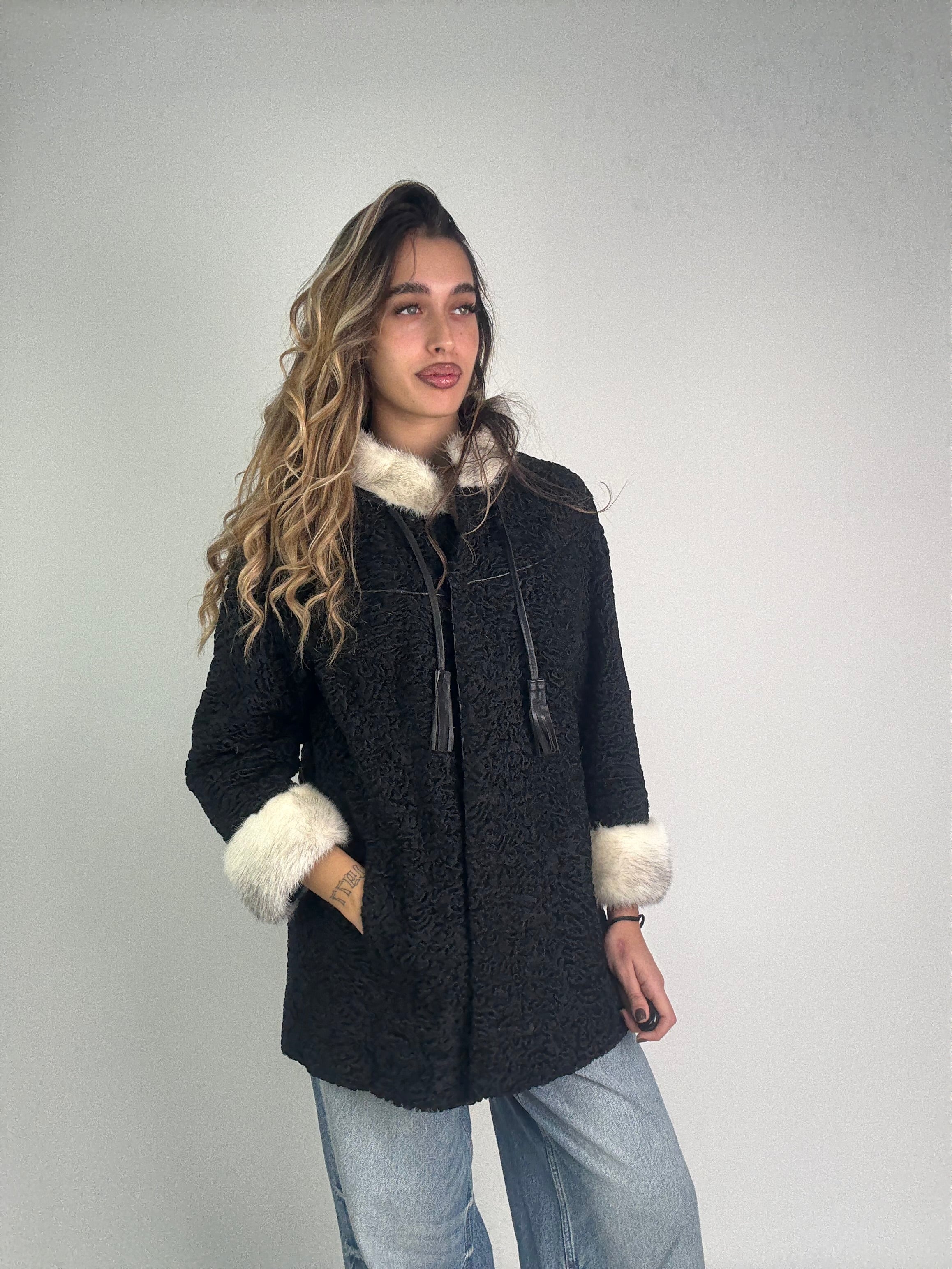 Giacca in astrakan e visone N22
