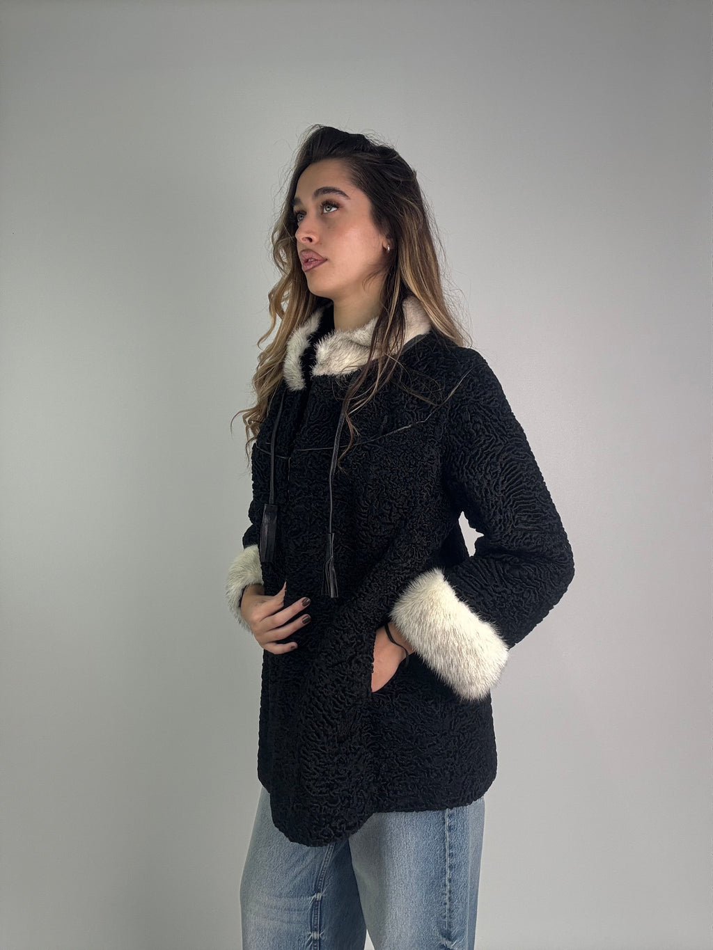 Giacca in astrakan e visone N22