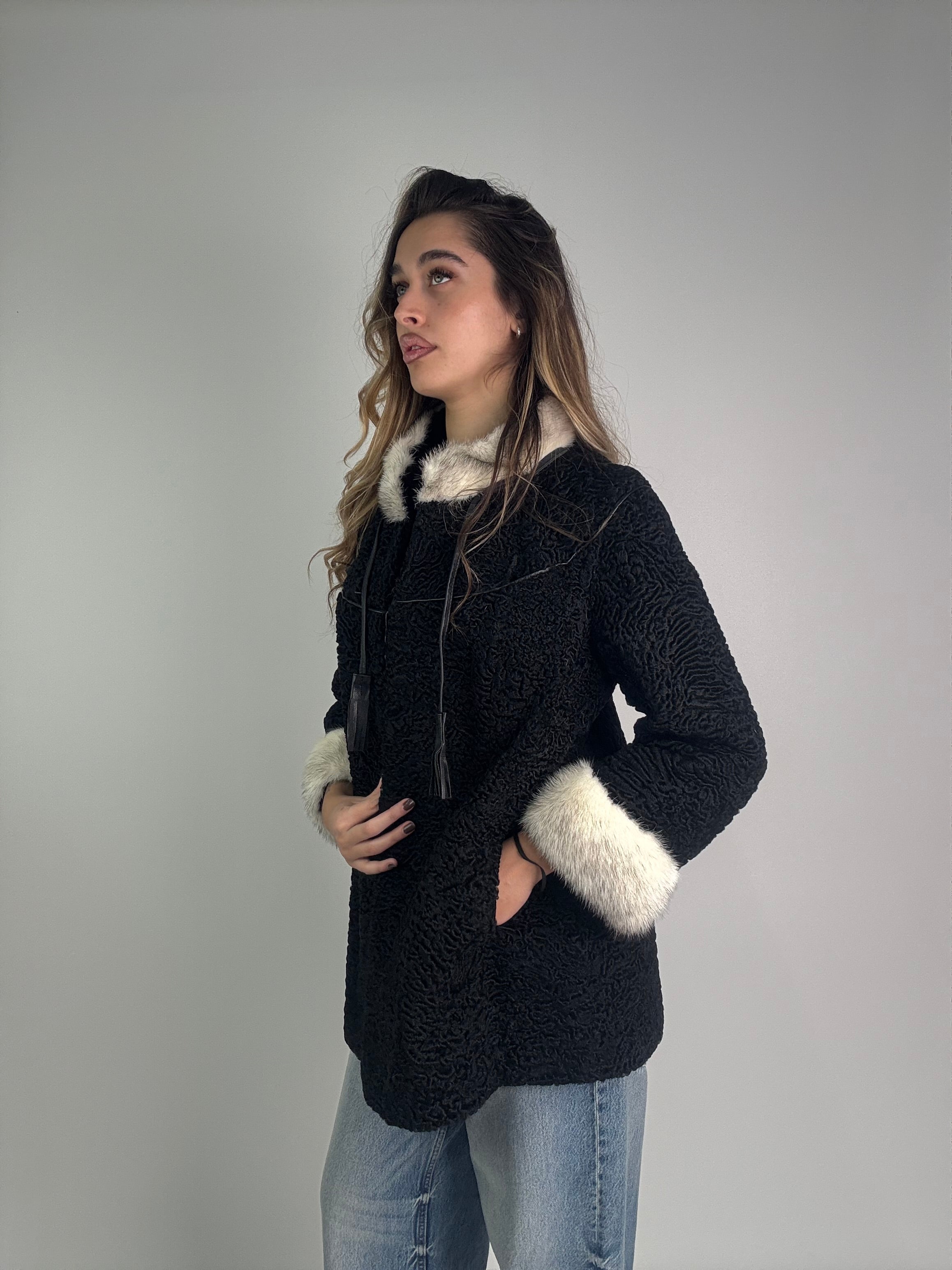 Giacca in astrakan e visone N22