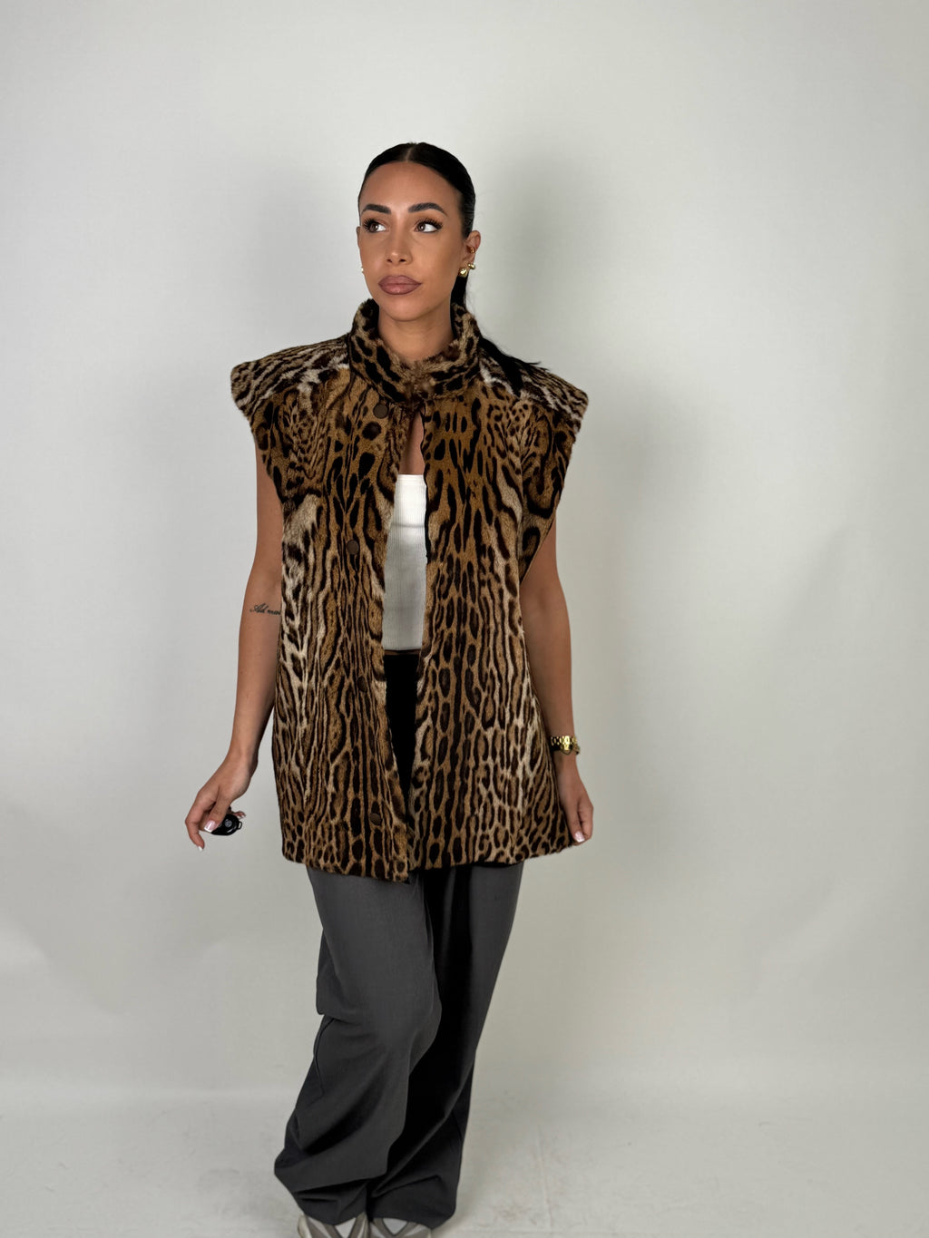 Smanicato in leopardo reversibile N76