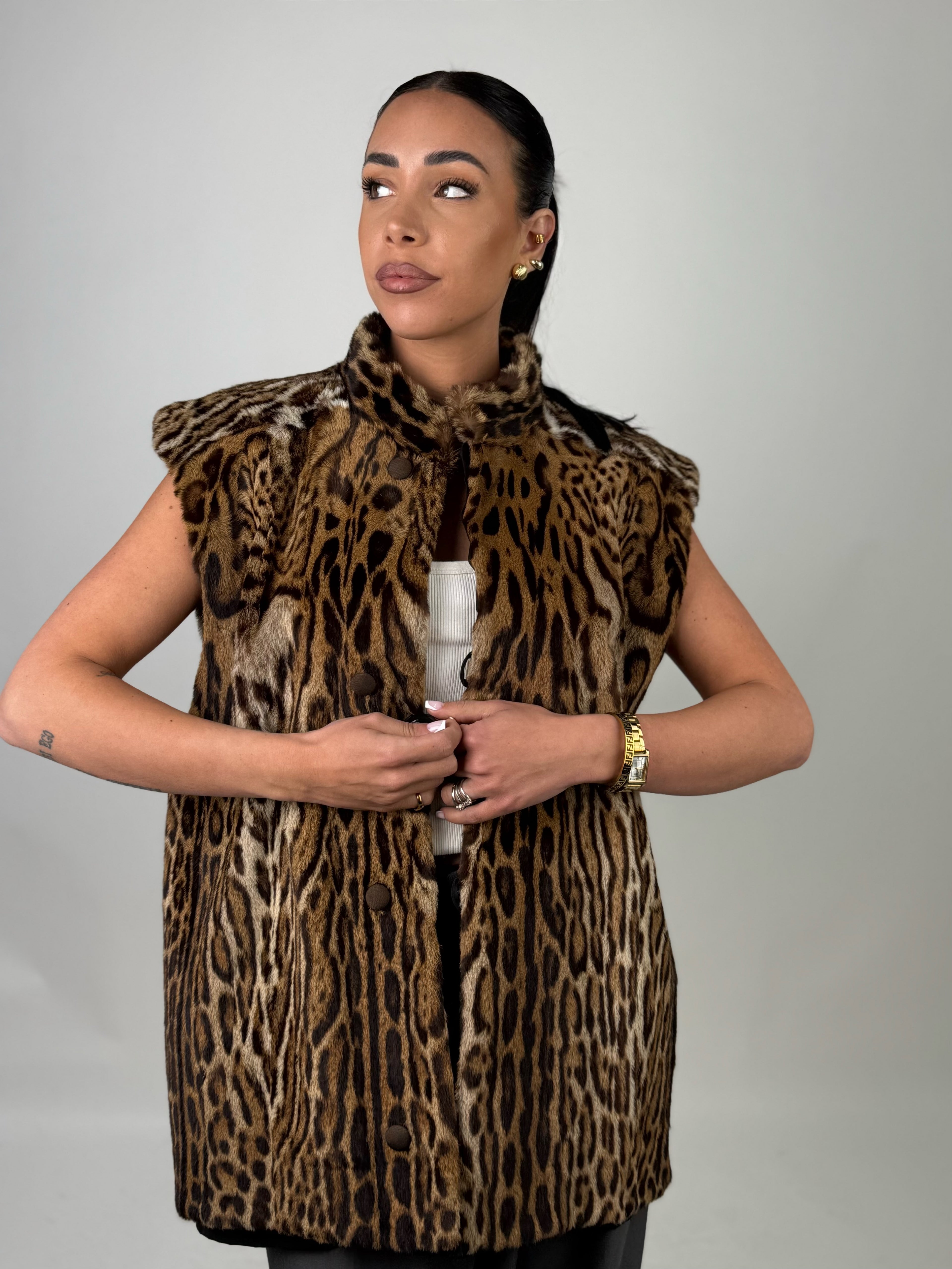 Smanicato in leopardo reversibile N76