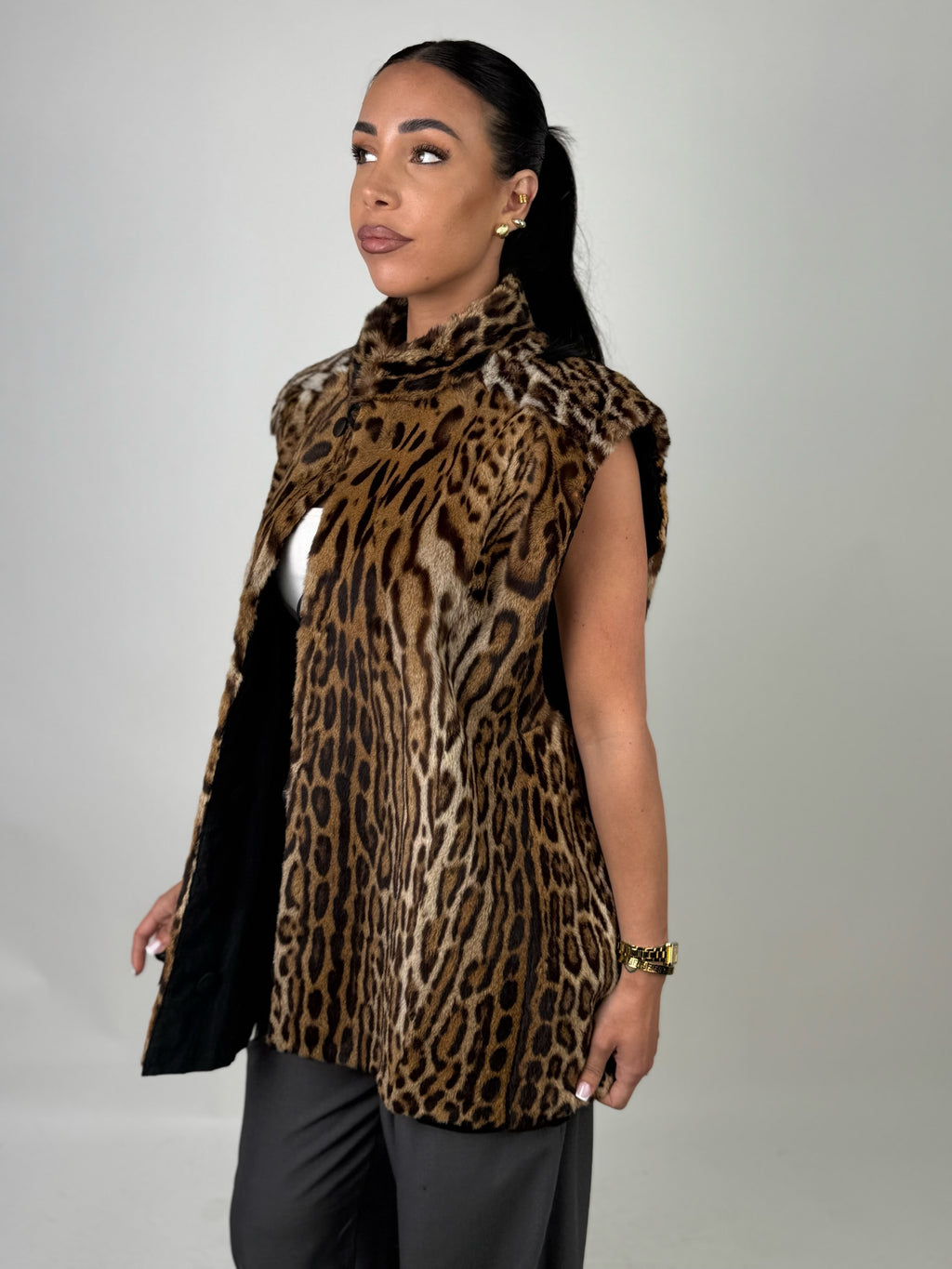 Smanicato in leopardo reversibile N76