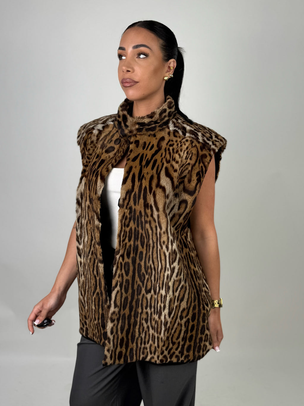 Smanicato in leopardo reversibile N76