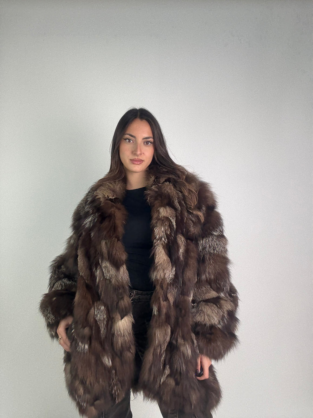 Giacca in volpe argentata N950