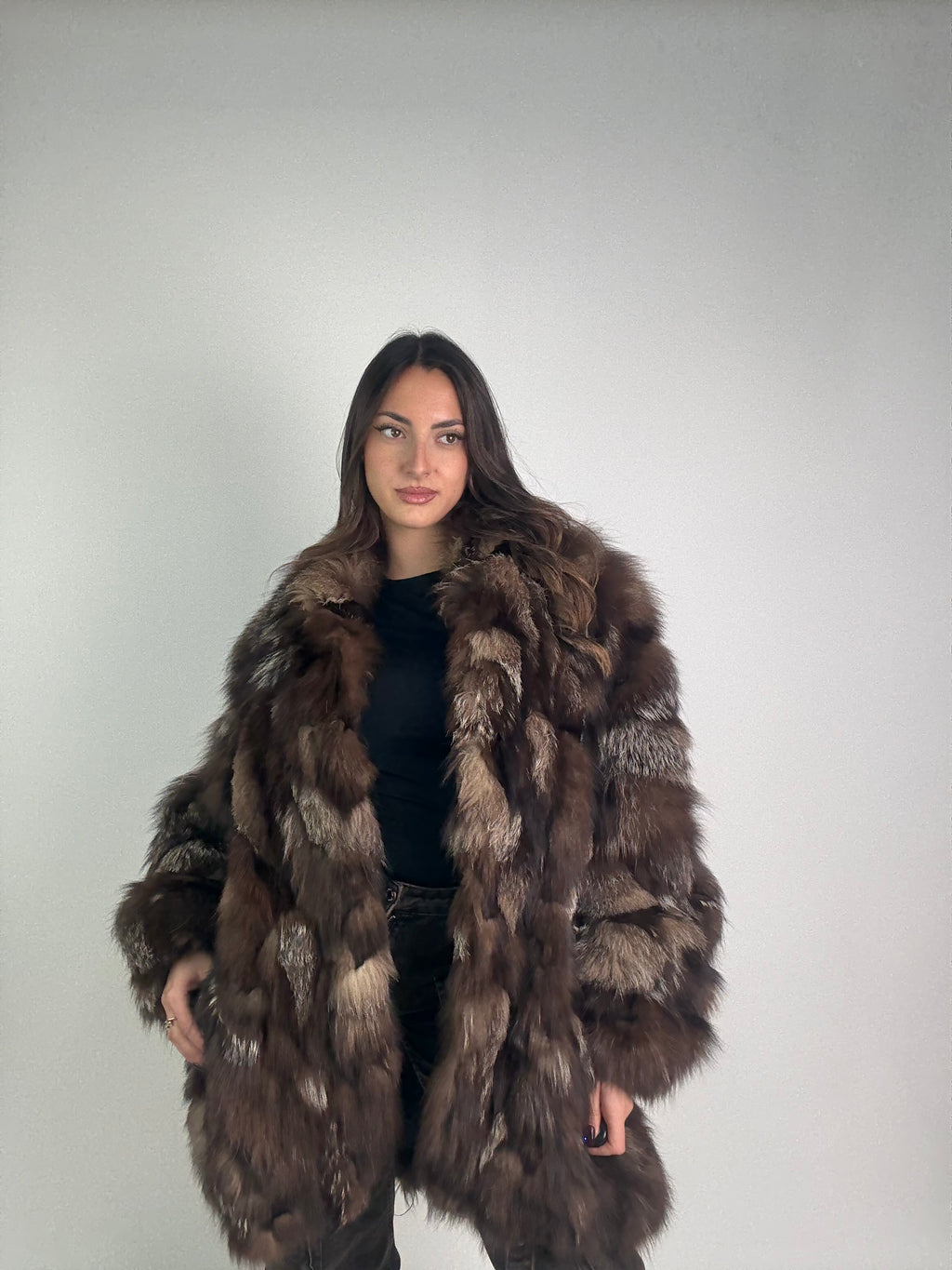 Giacca in volpe argentata N950