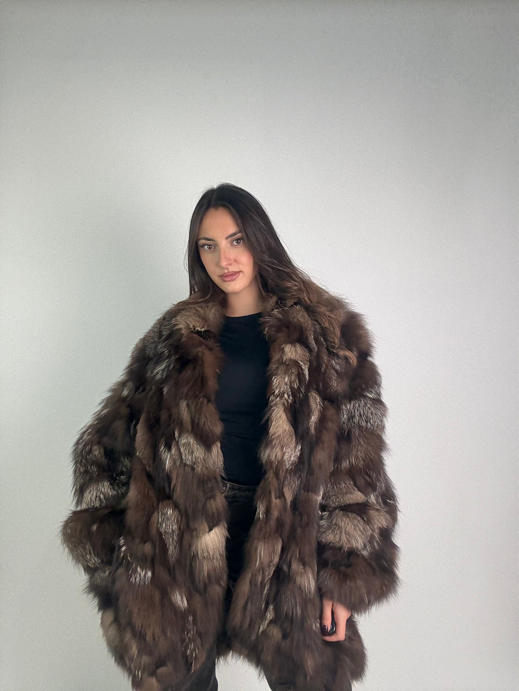 Giacca in volpe argentata N950