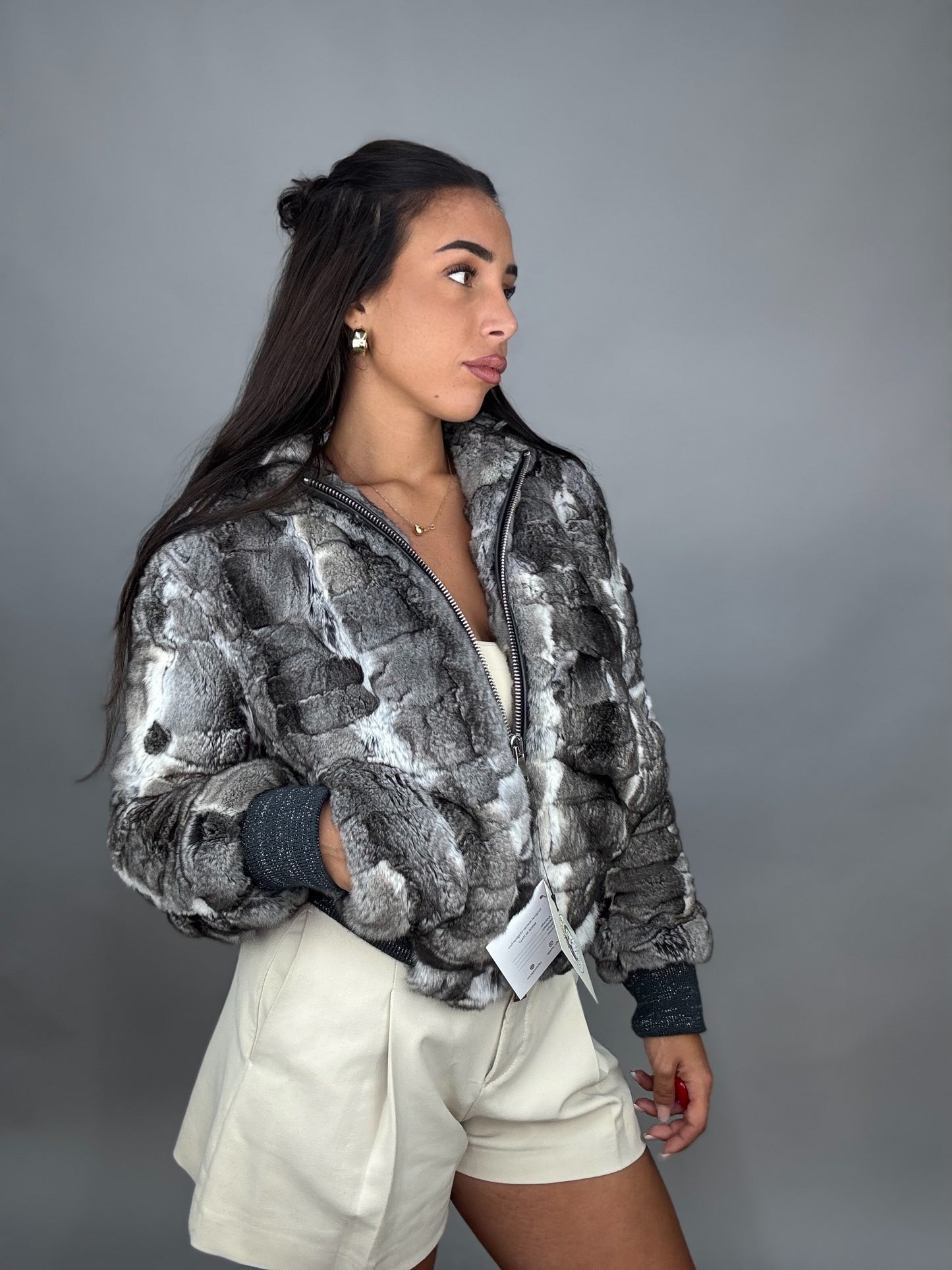 Chinchilla Bomber Jacket