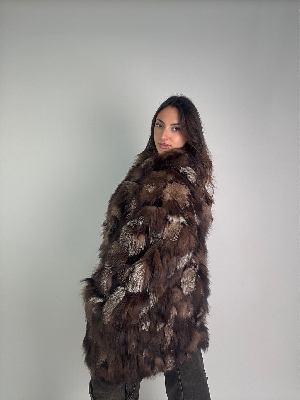 Giacca in volpe argentata N950