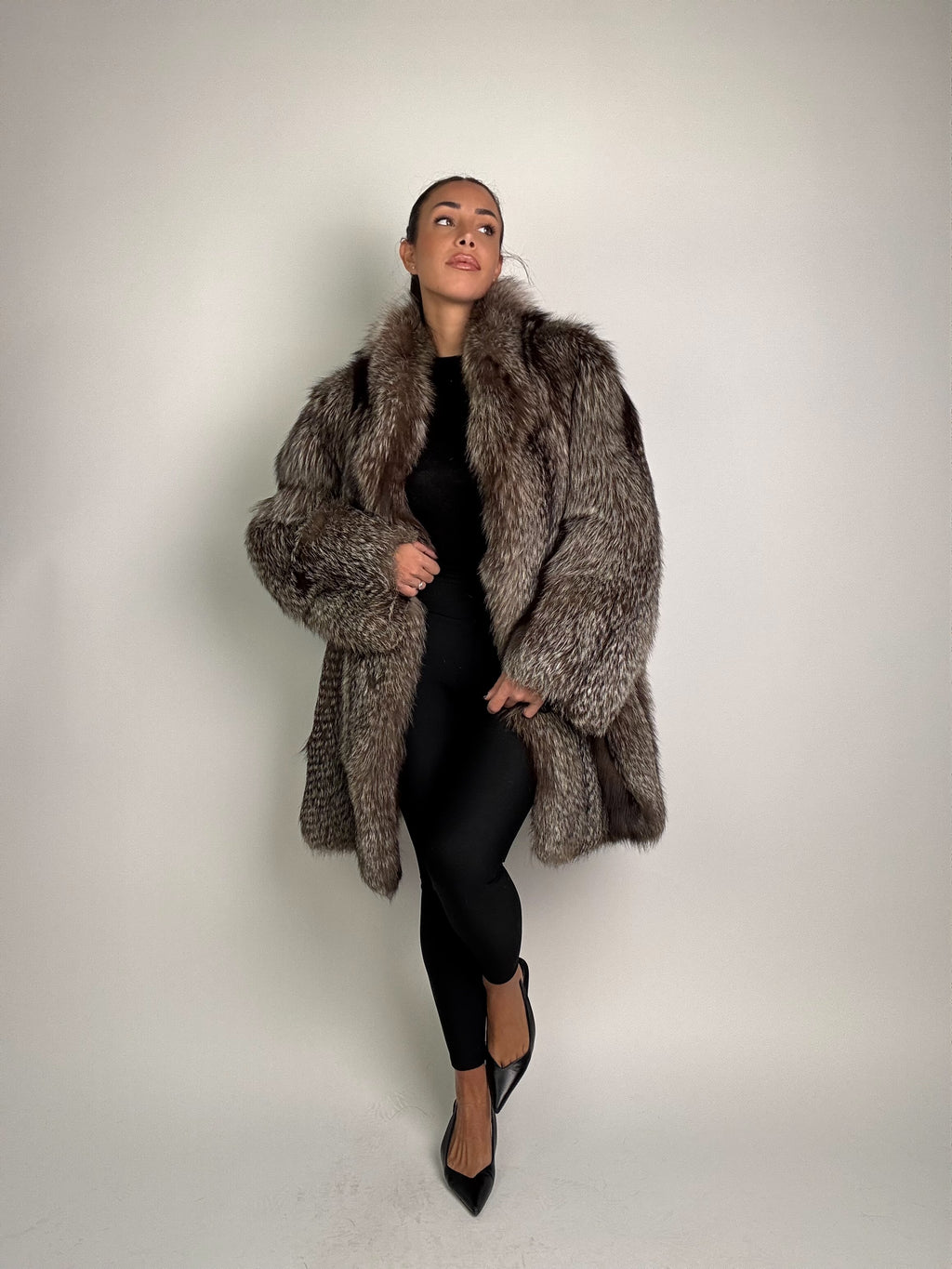Cappotto in volpe argentata N897