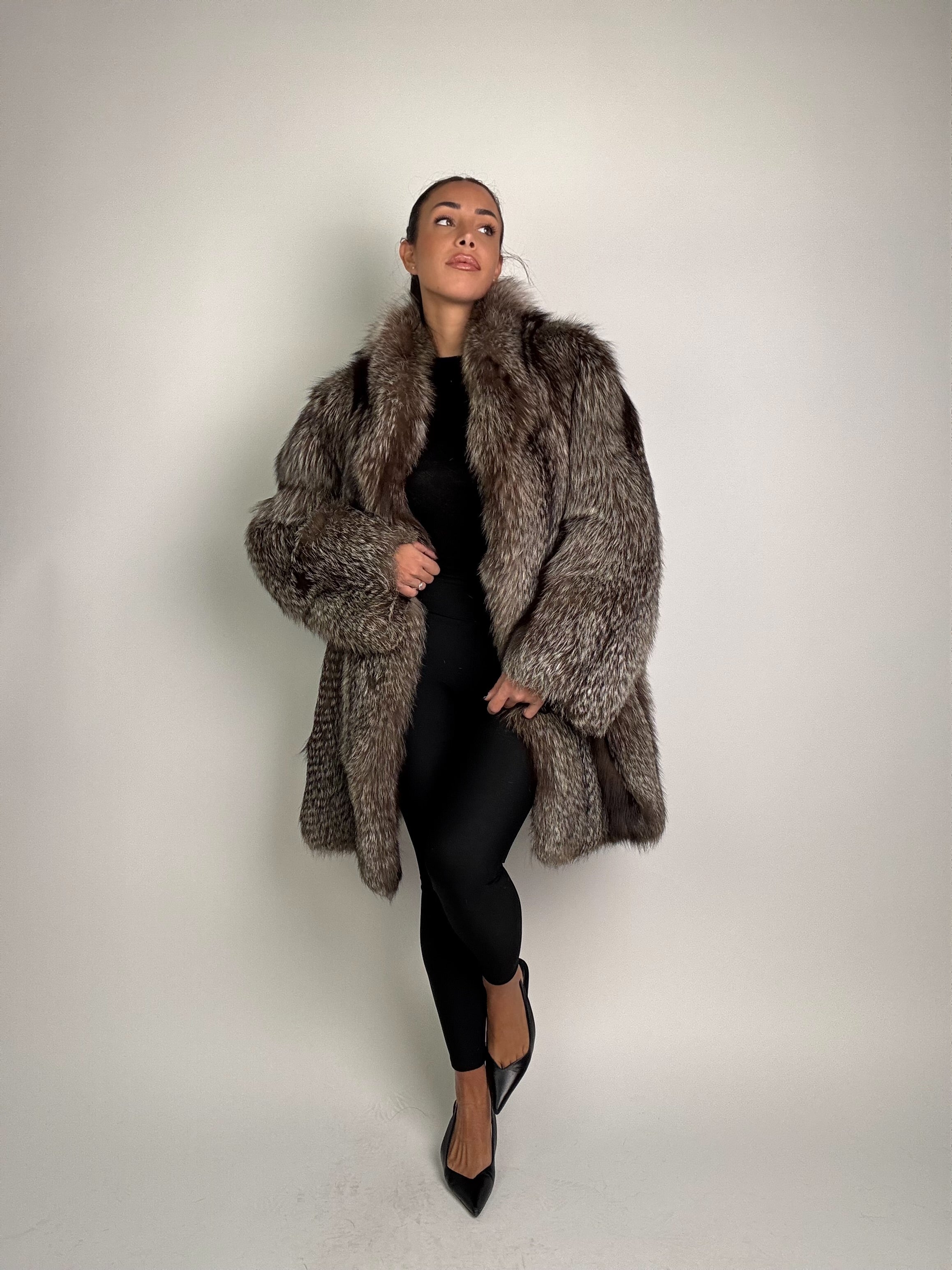 Cappotto in volpe argentata N897