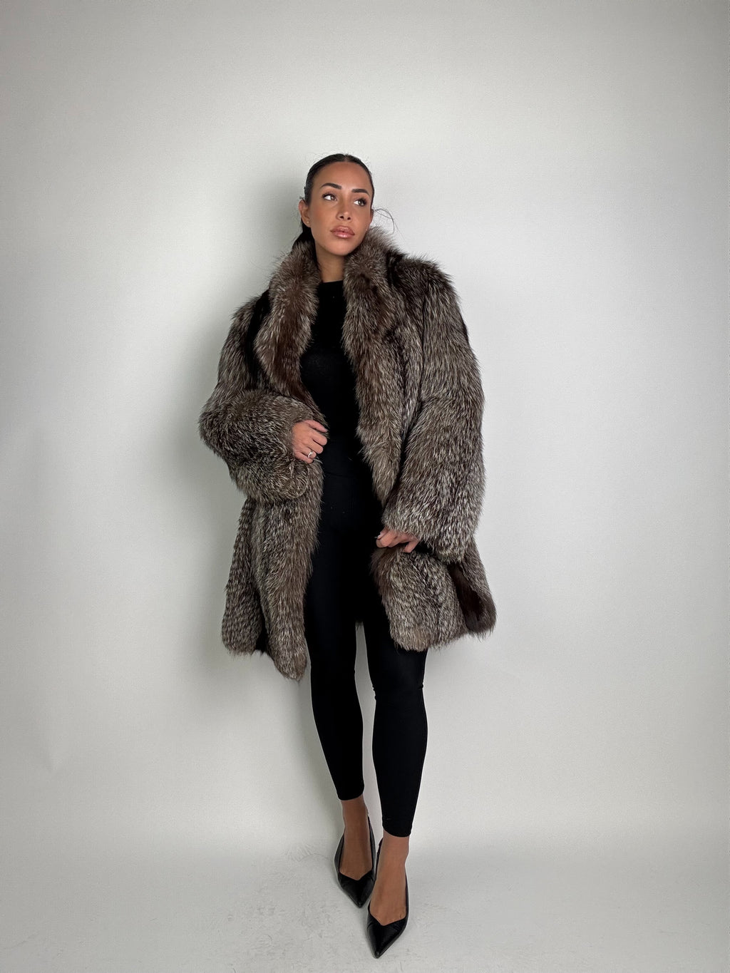 Cappotto in volpe argentata N897