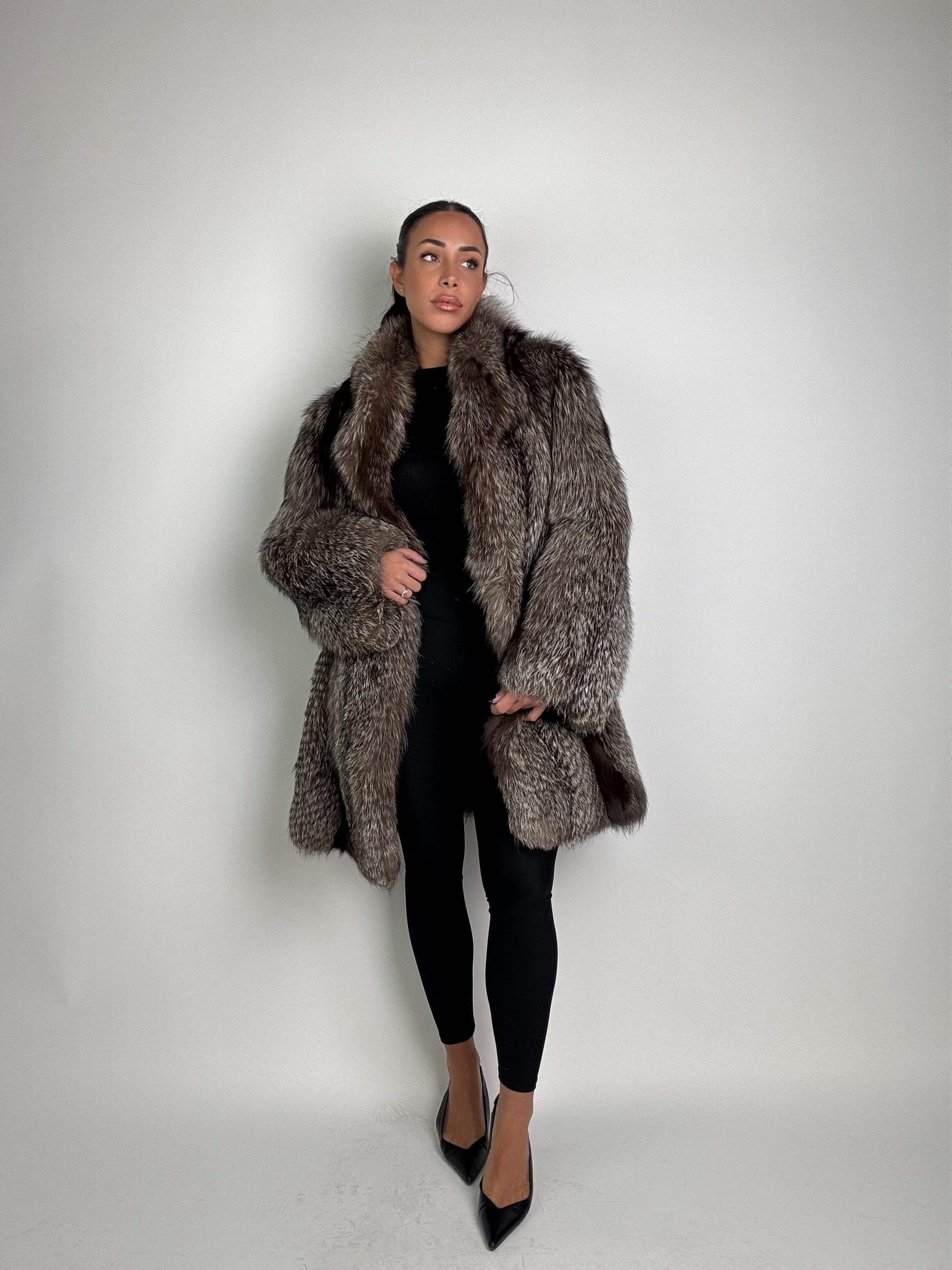 Cappotto in volpe argentata N897