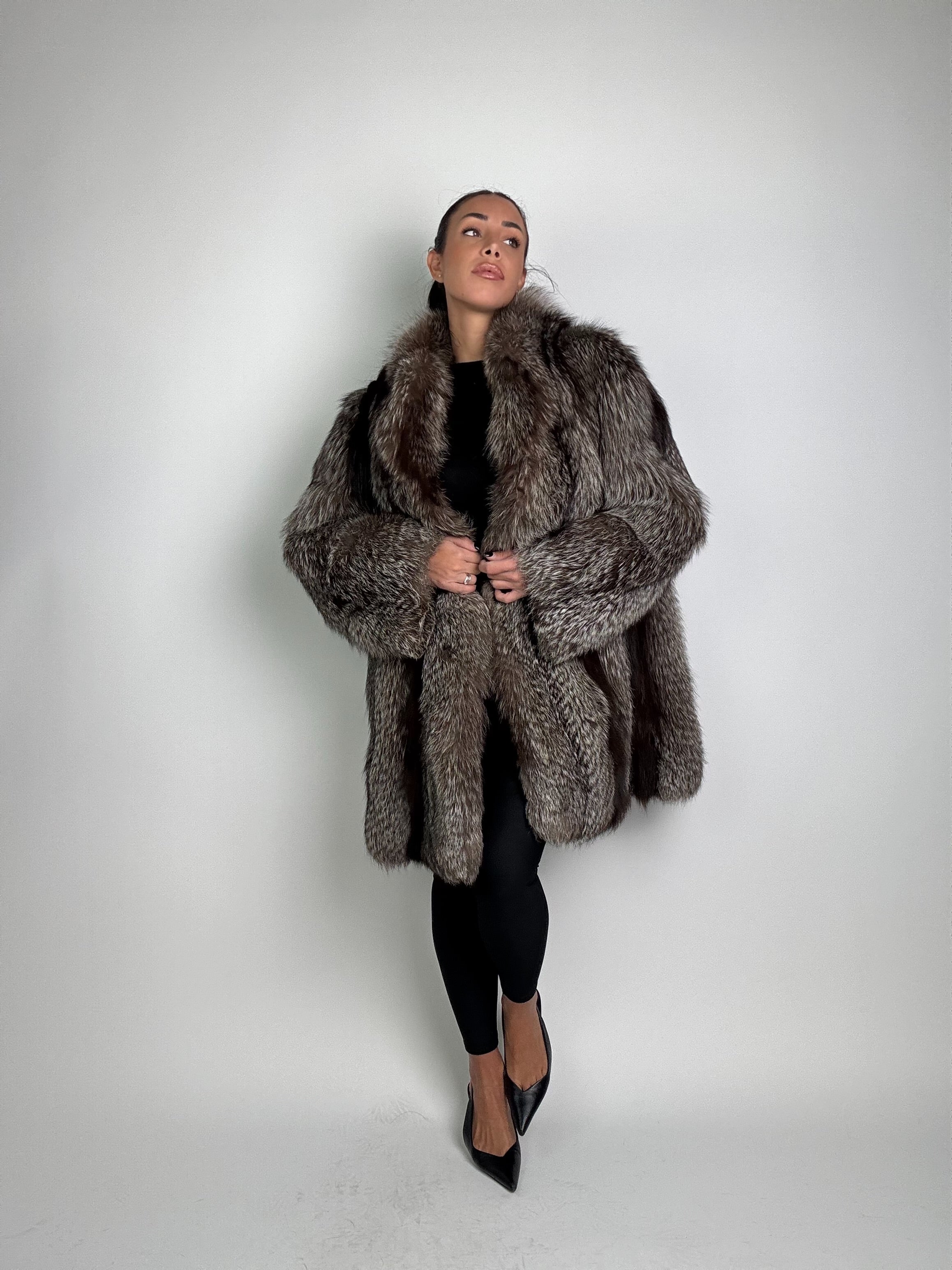 Cappotto in volpe argentata N897