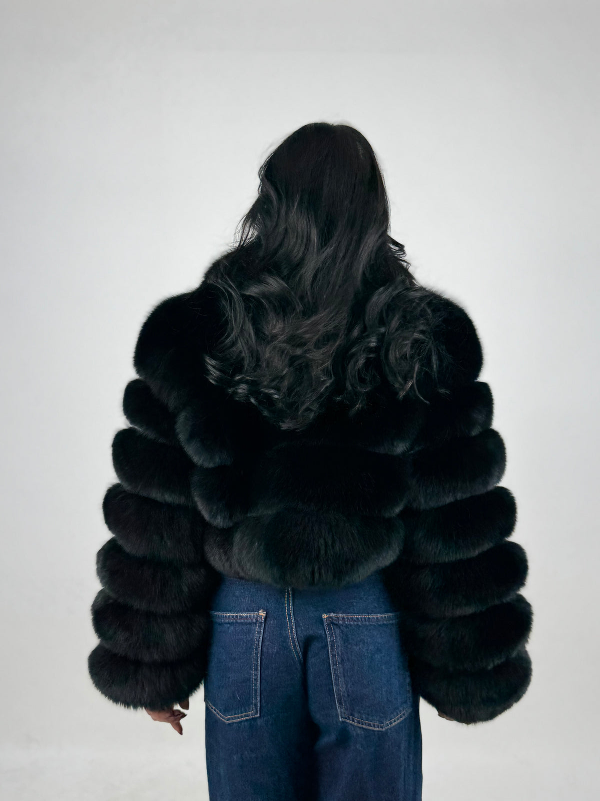 Giacca in volpe black N229