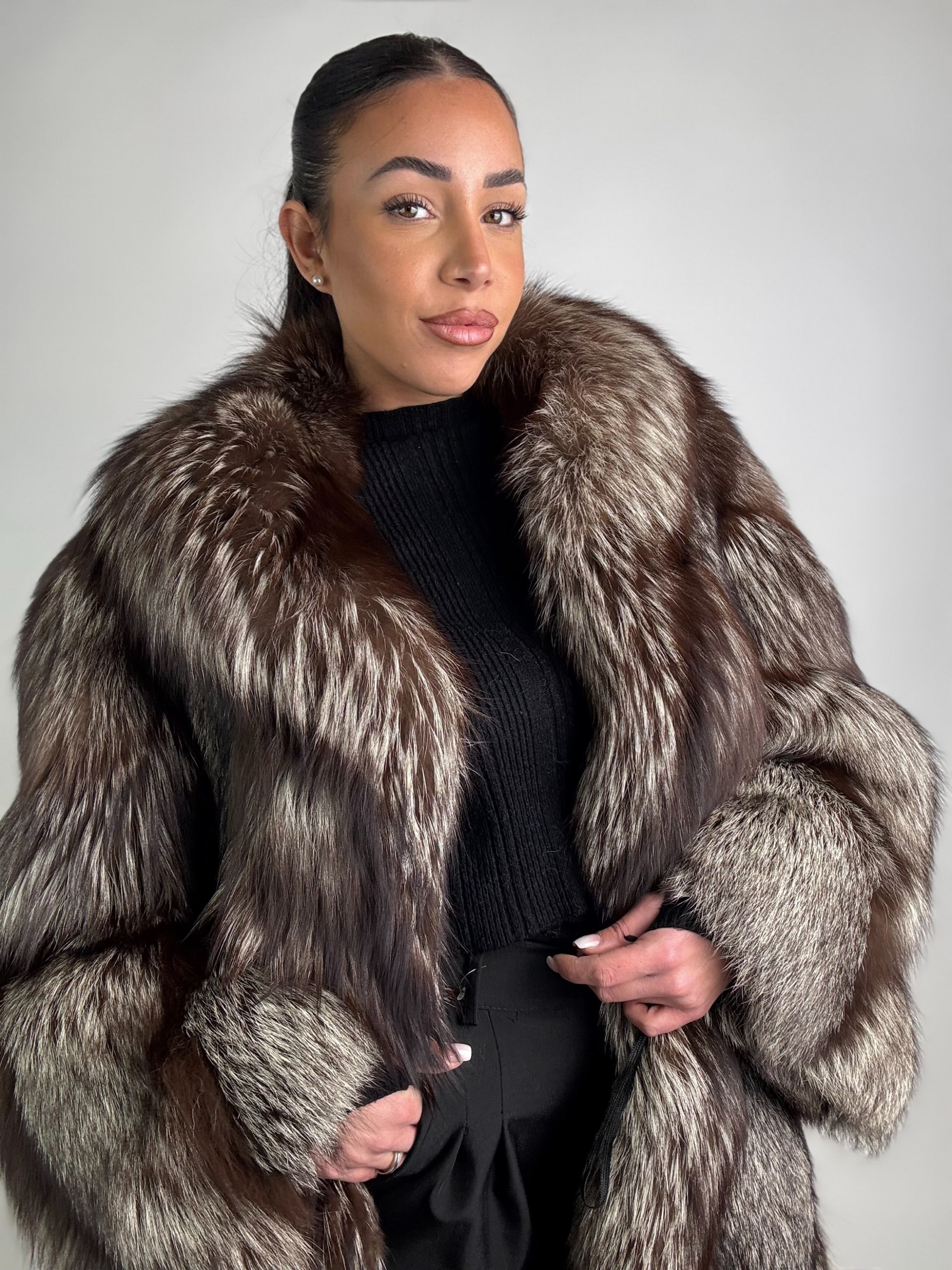 Giacca in volpe argentata N110