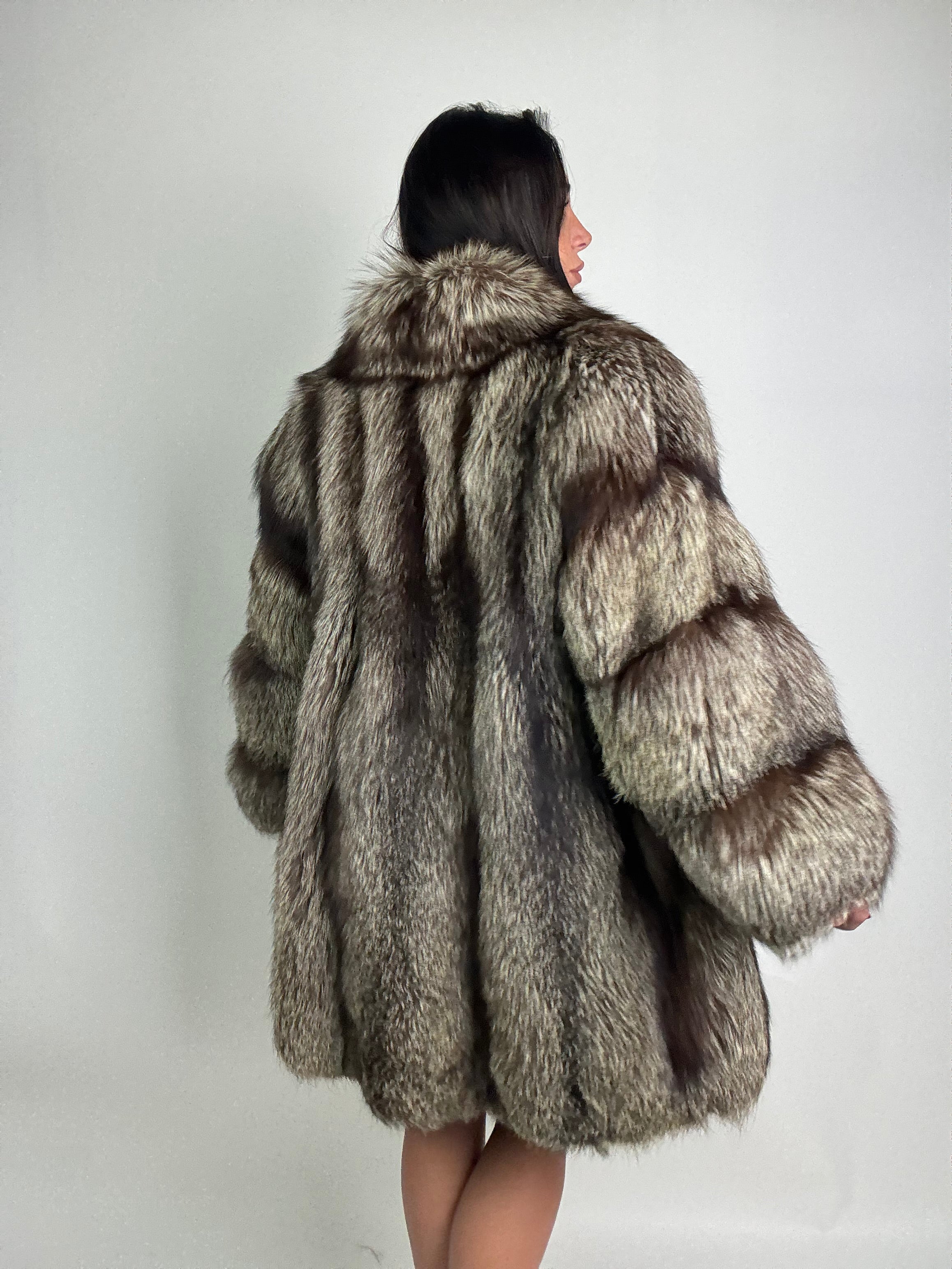 Giacca in volpe argentata N904