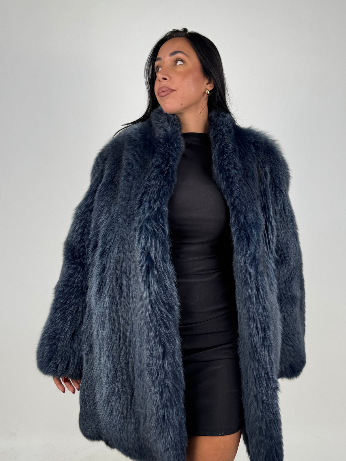 Giacca in volpe blue N233