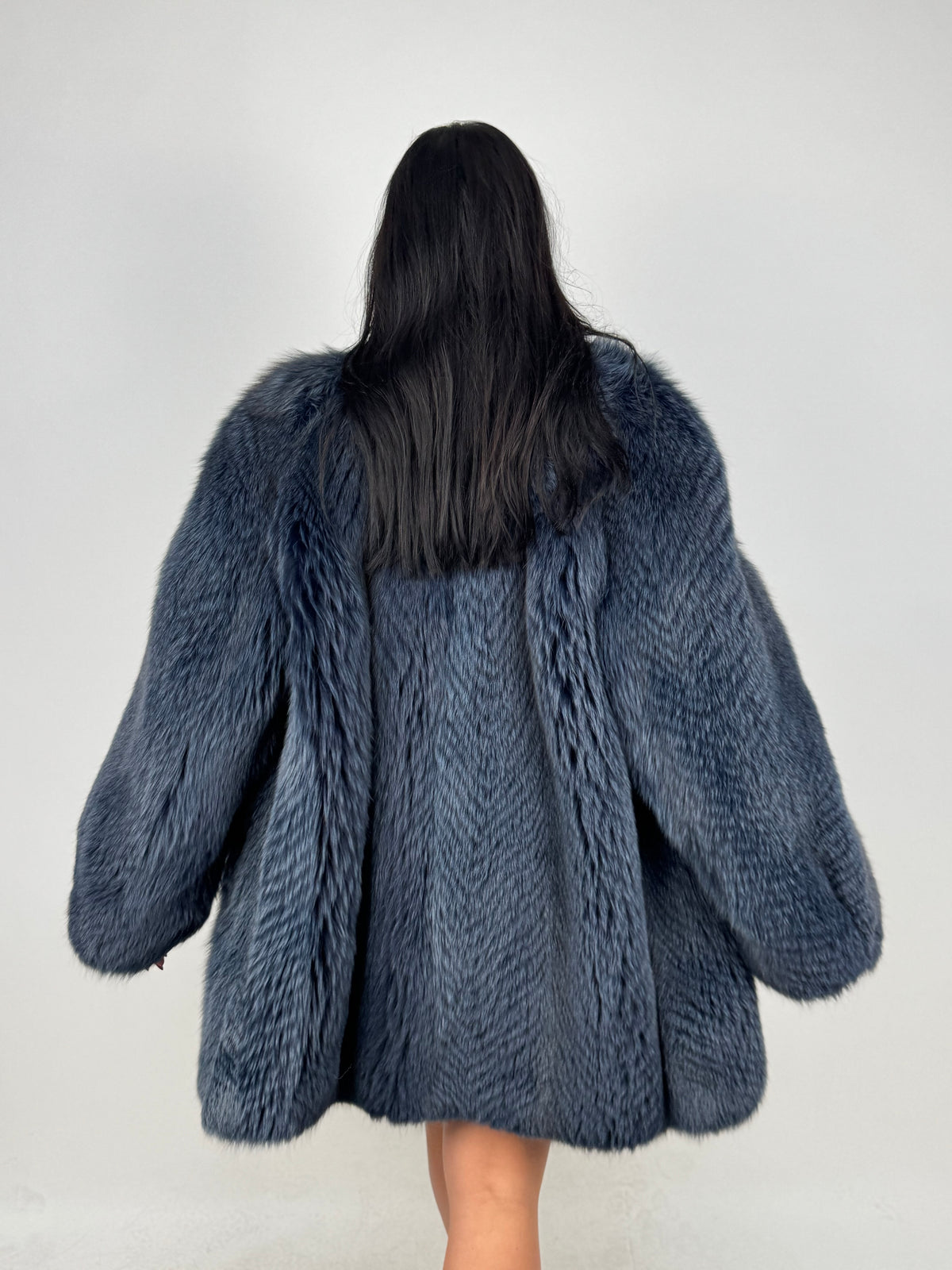 Giacca in volpe blue N233