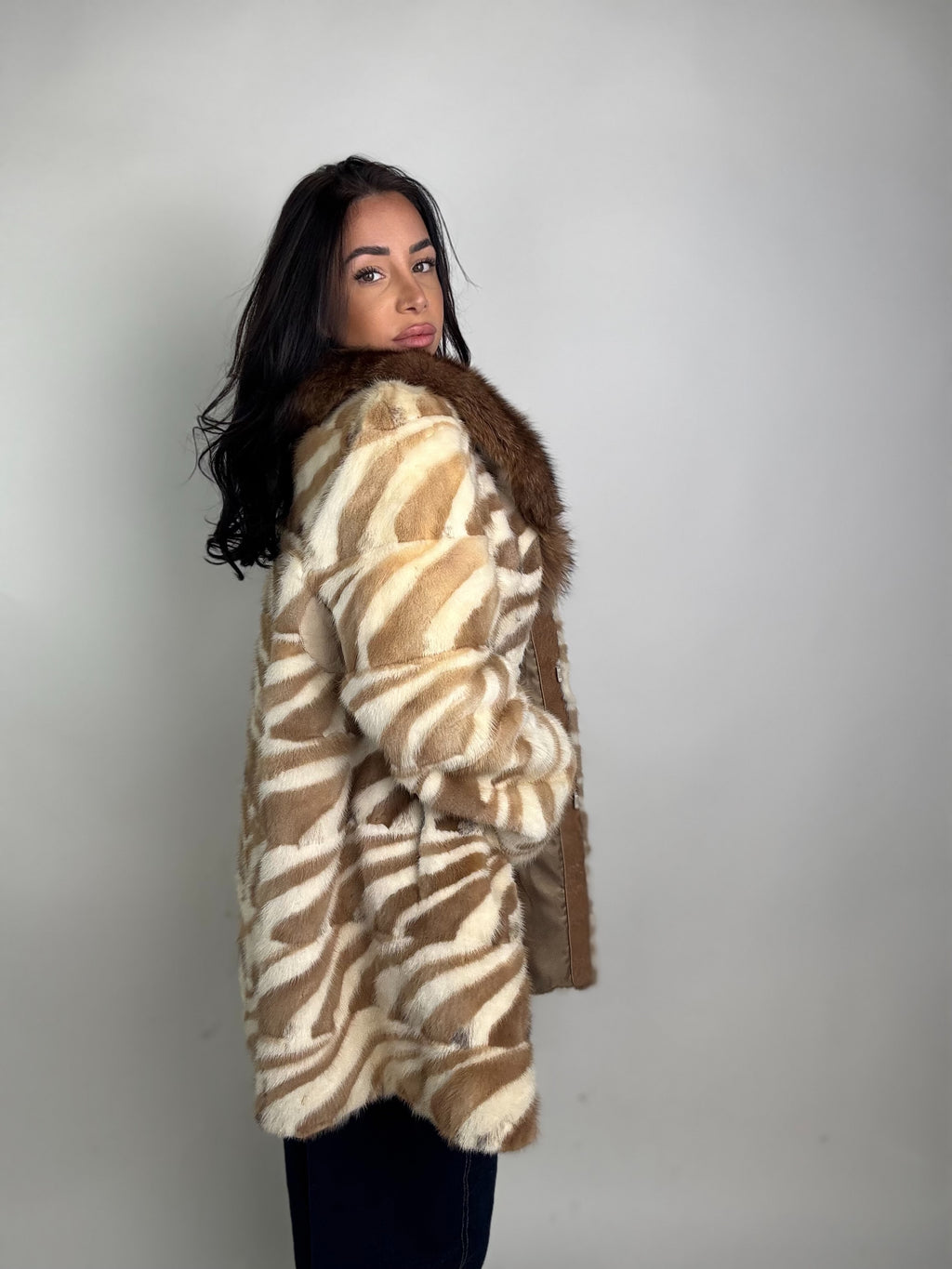 Cappotto in visone Coffee N417