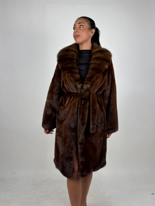 Cappotto in visone e zibellino N723
