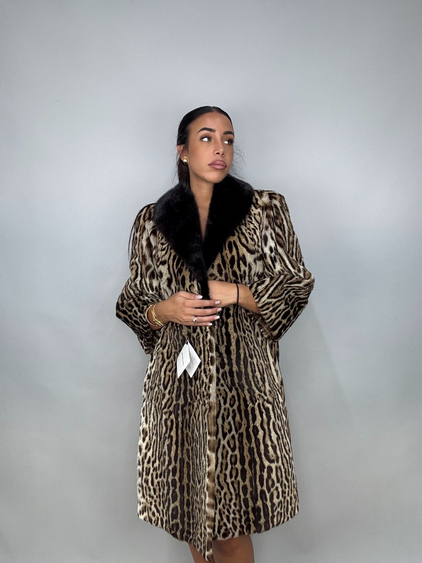 Cappotto in leopardo e visone