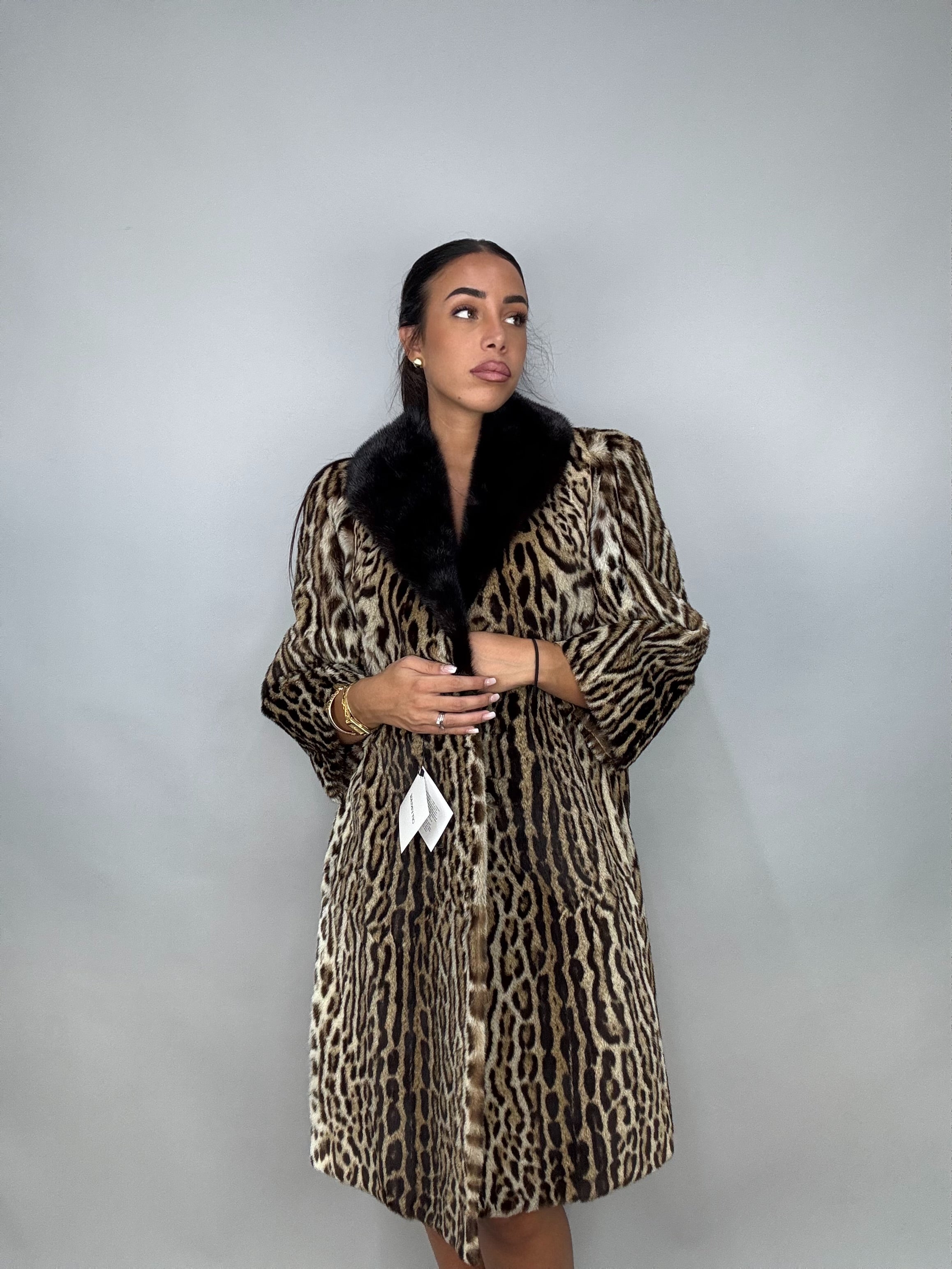 Cappotto in leopardo e visone