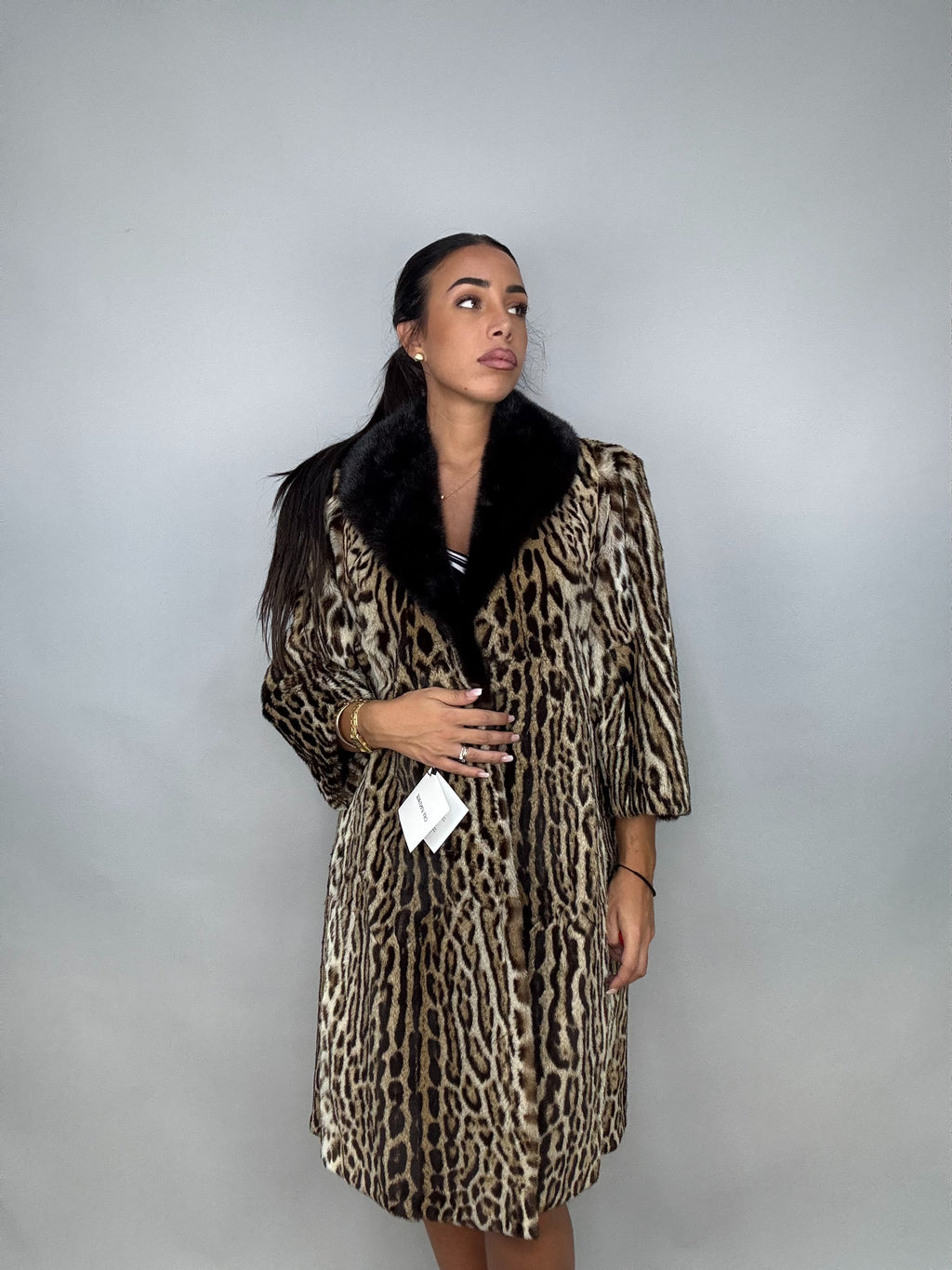 Cappotto in leopardo e visone