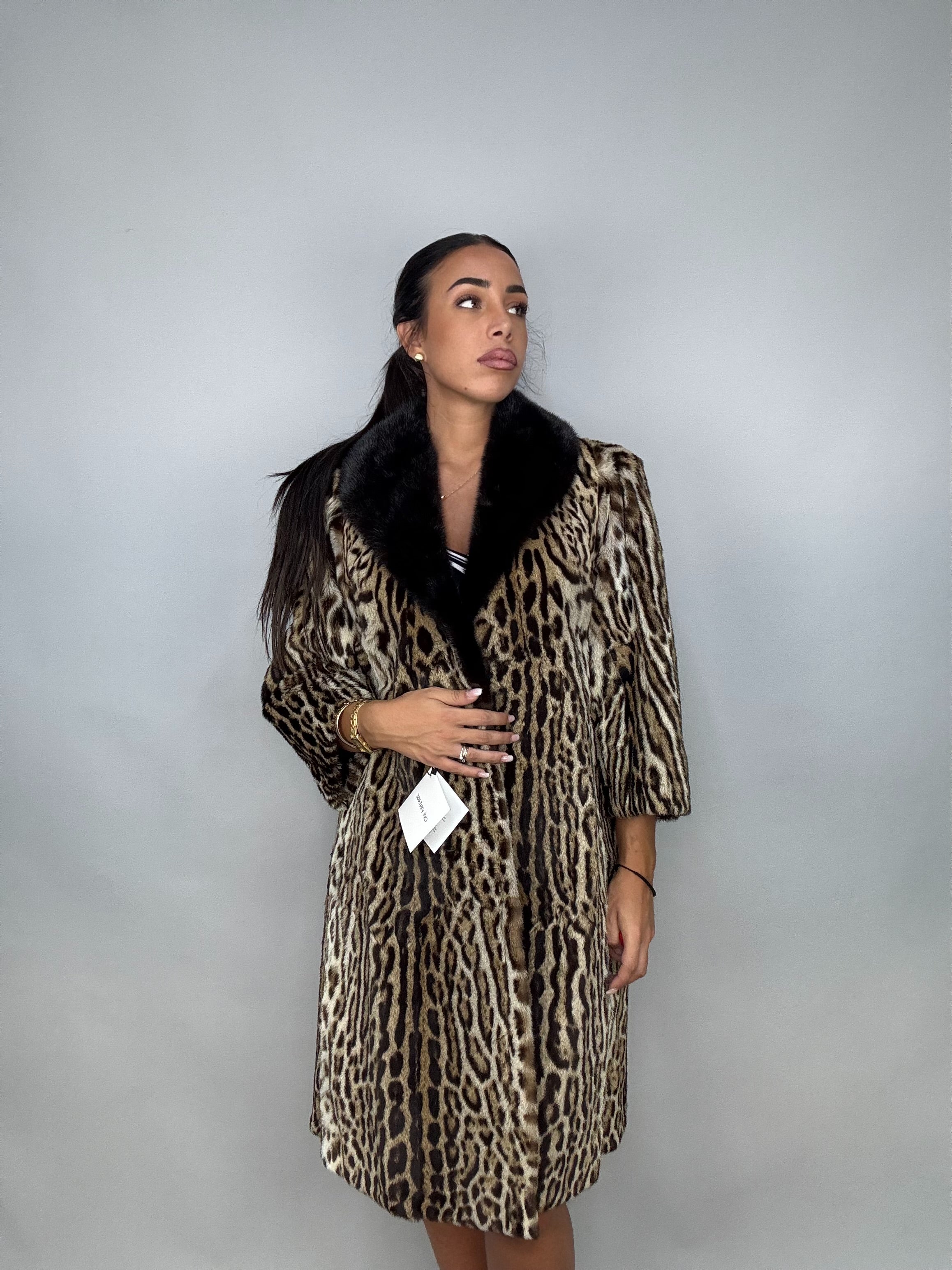 Cappotto in leopardo e visone