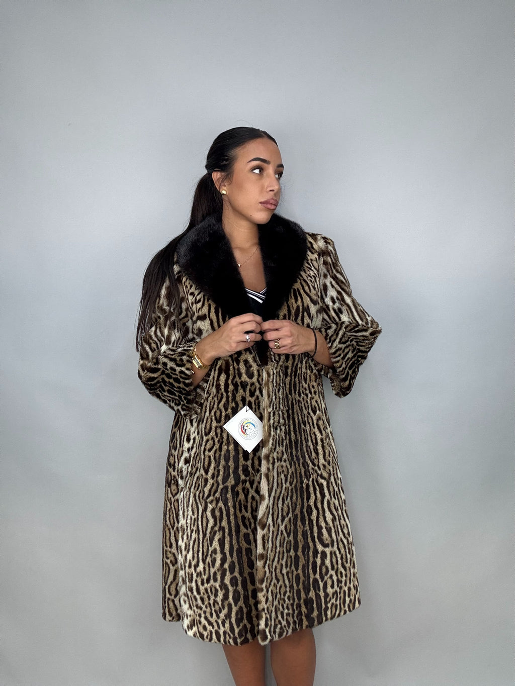 Cappotto in leopardo e visone