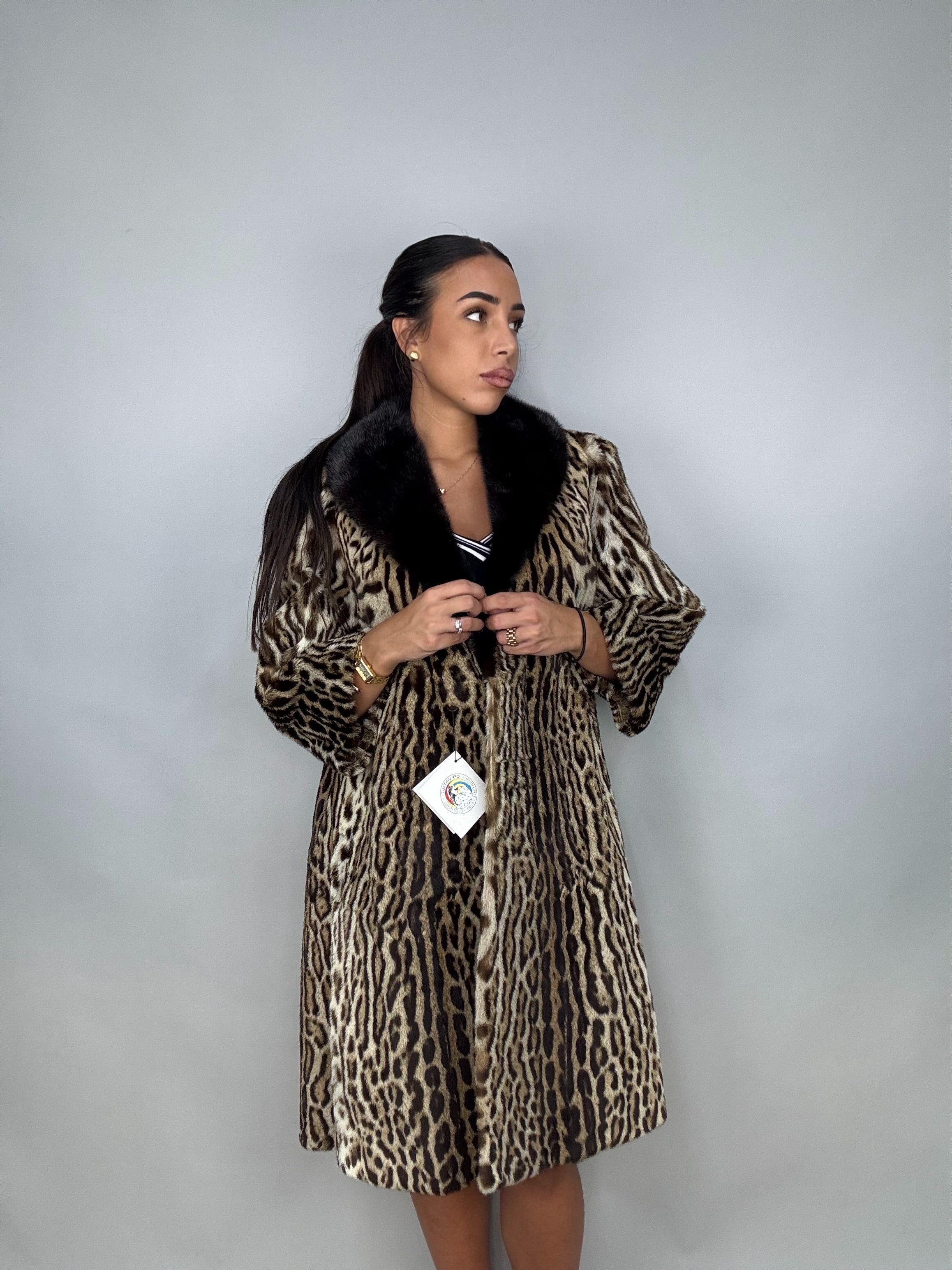 Cappotto in leopardo e visone