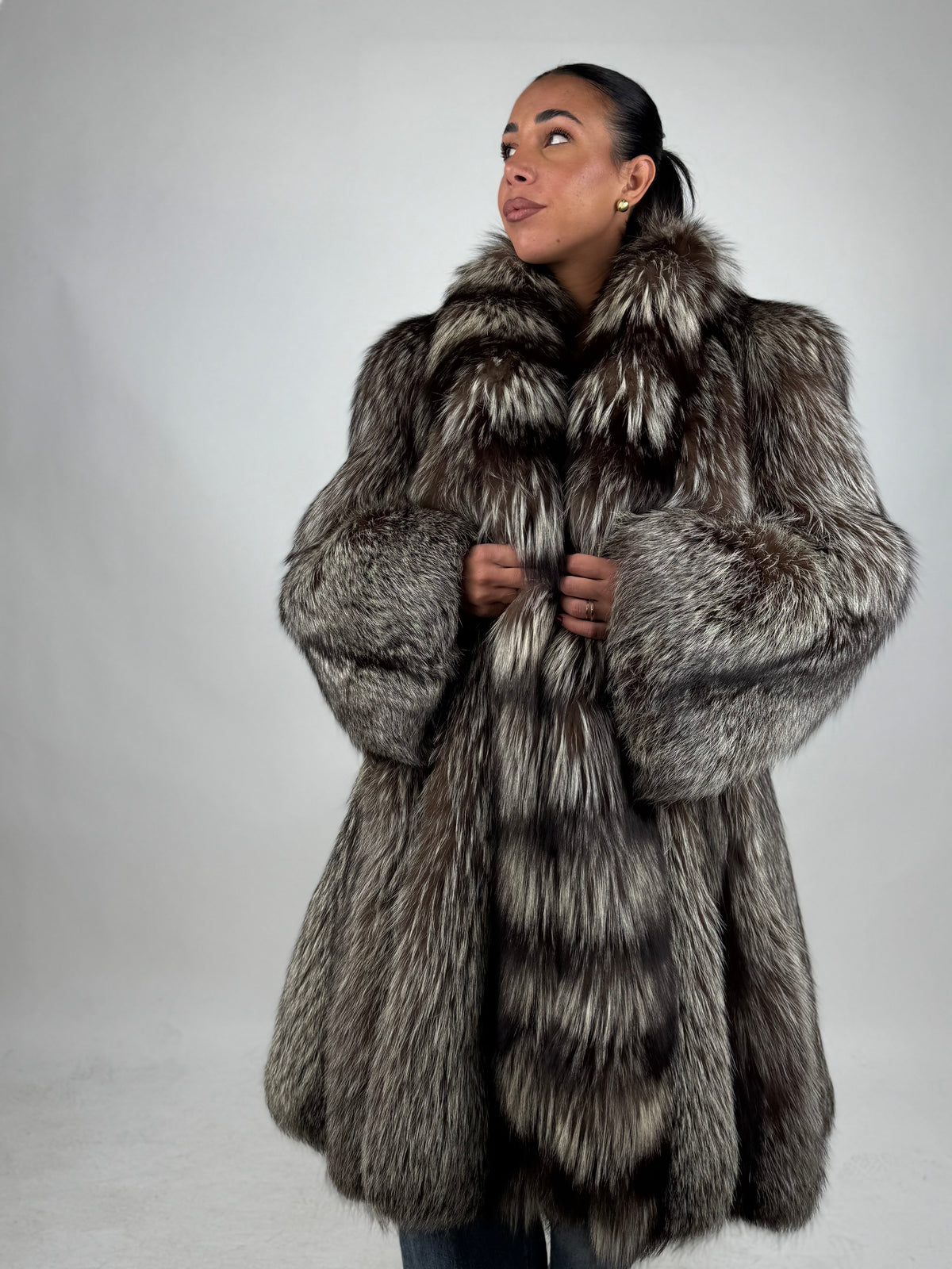 Cappotto in volpe argentata N239
