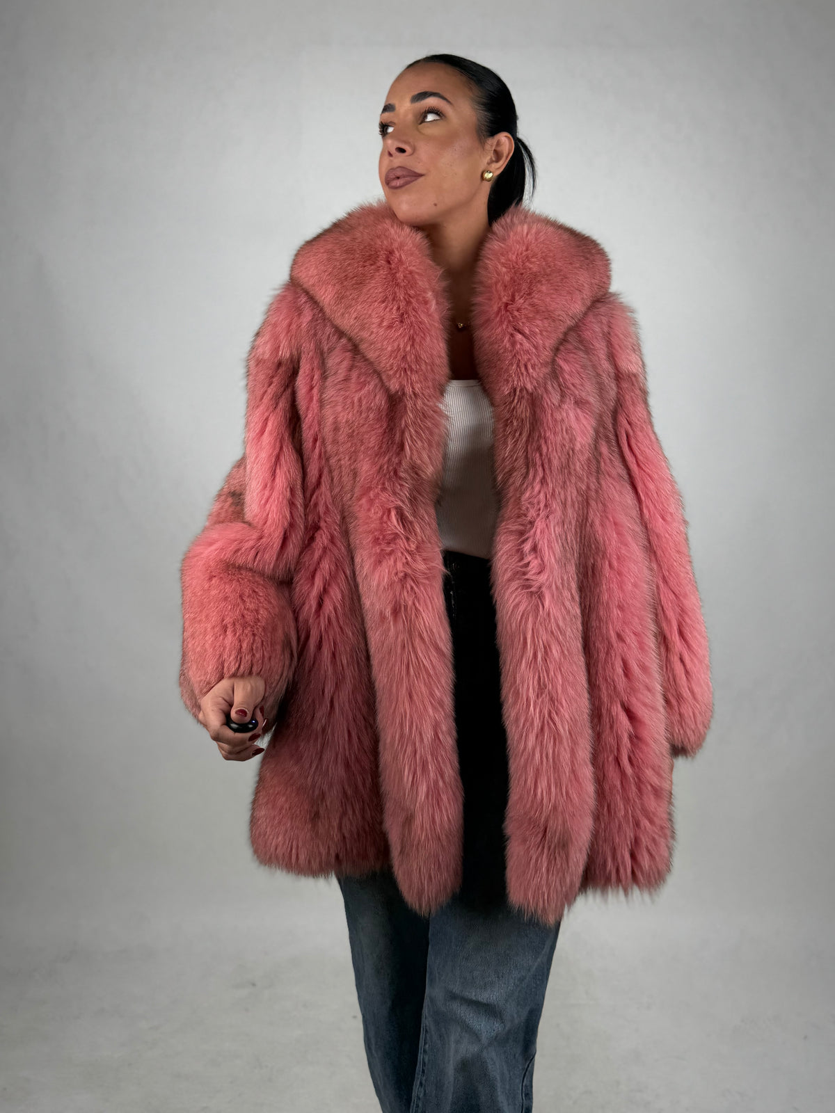 Giacca in volpe pink N243