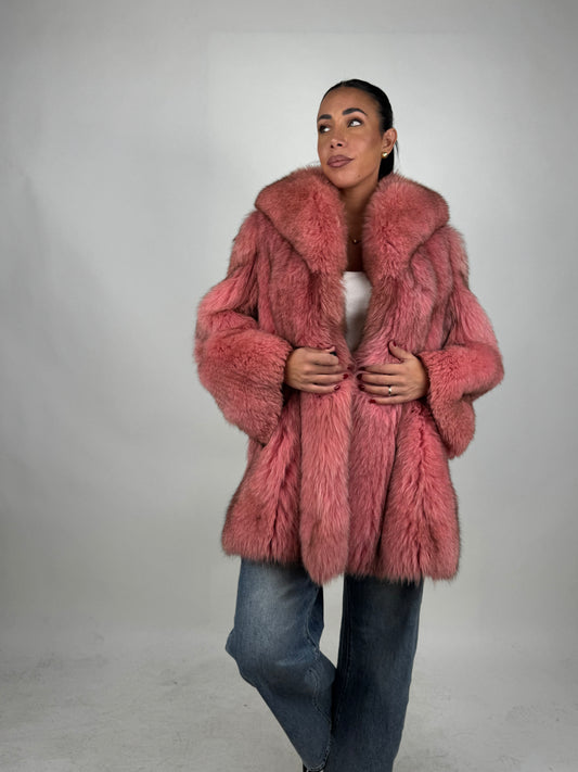 Giacca in volpe pink N243