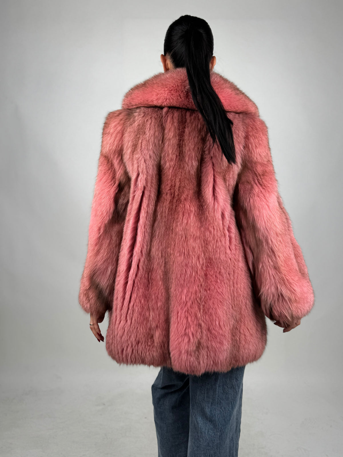 Giacca in volpe pink N243