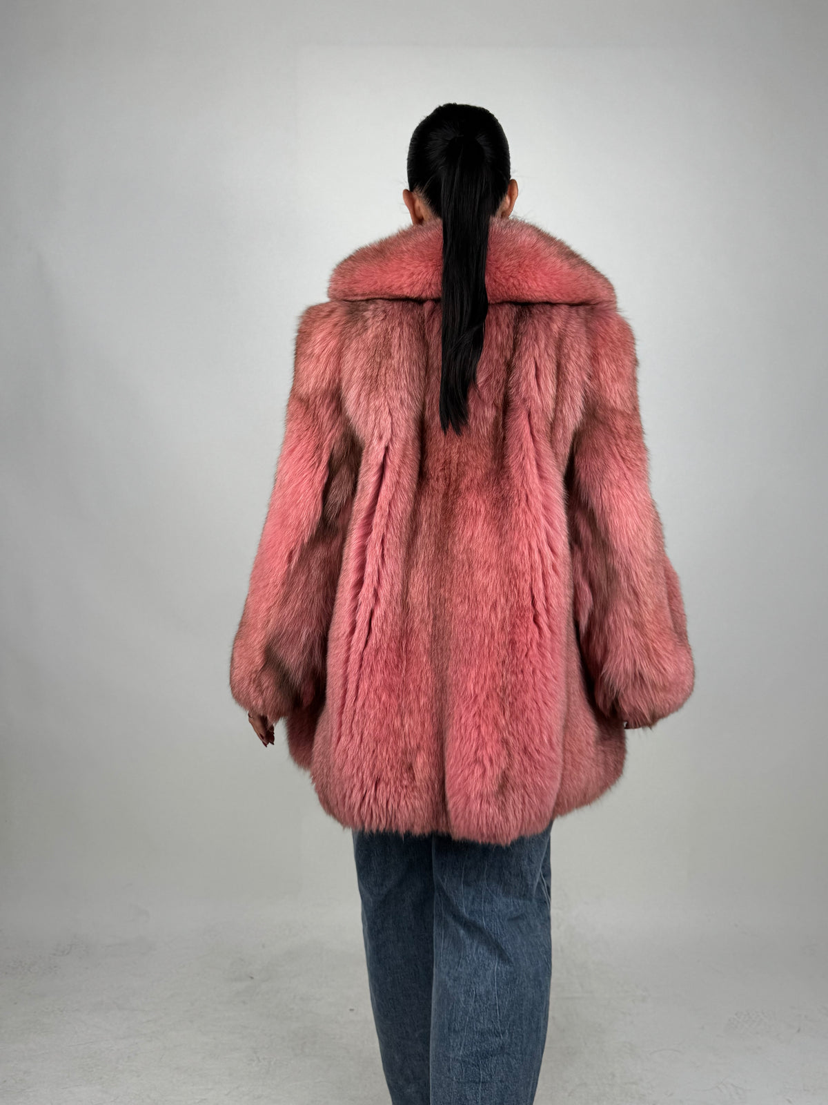Giacca in volpe pink N243