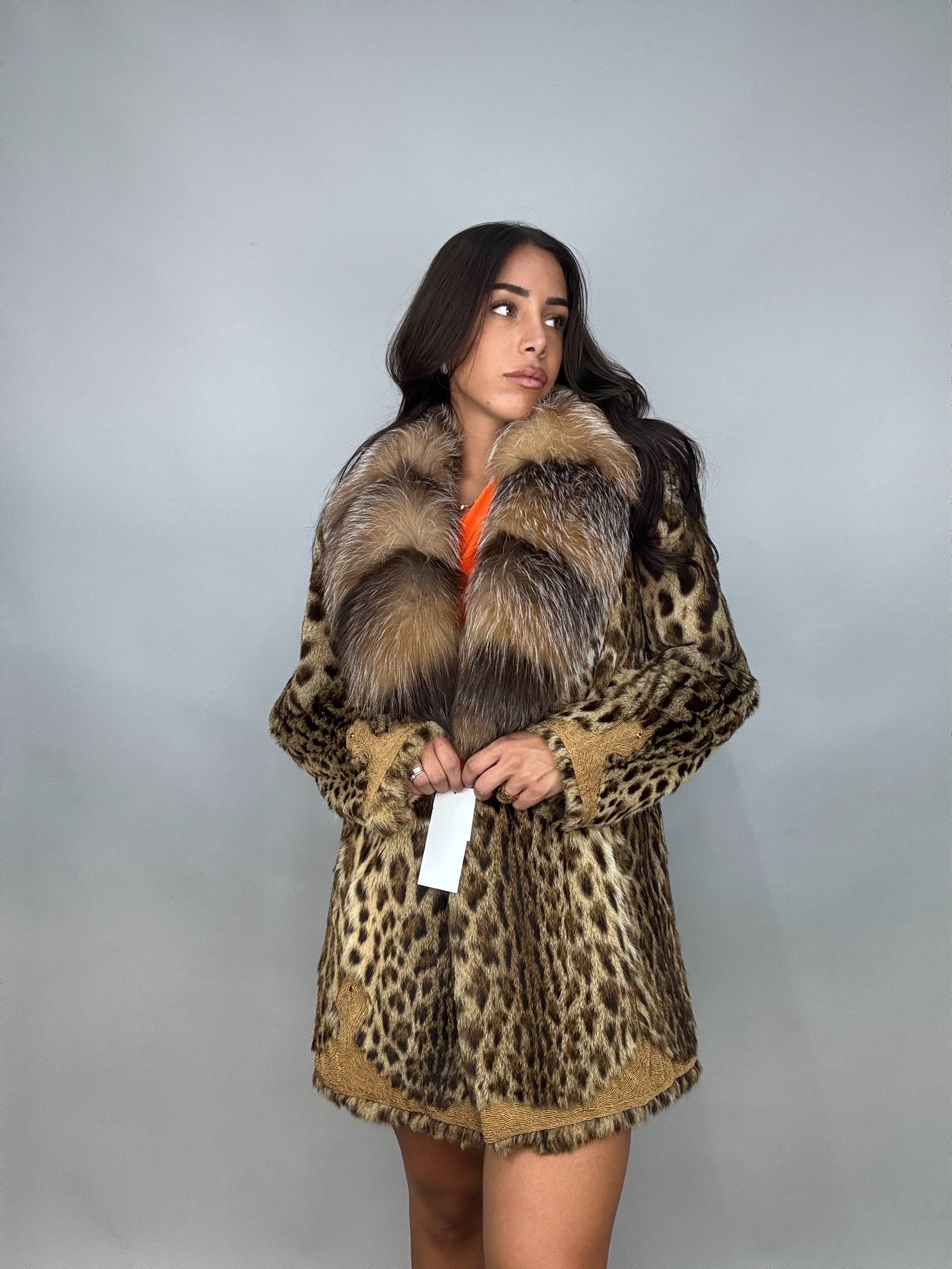 Giacca di giaguaro e volpe