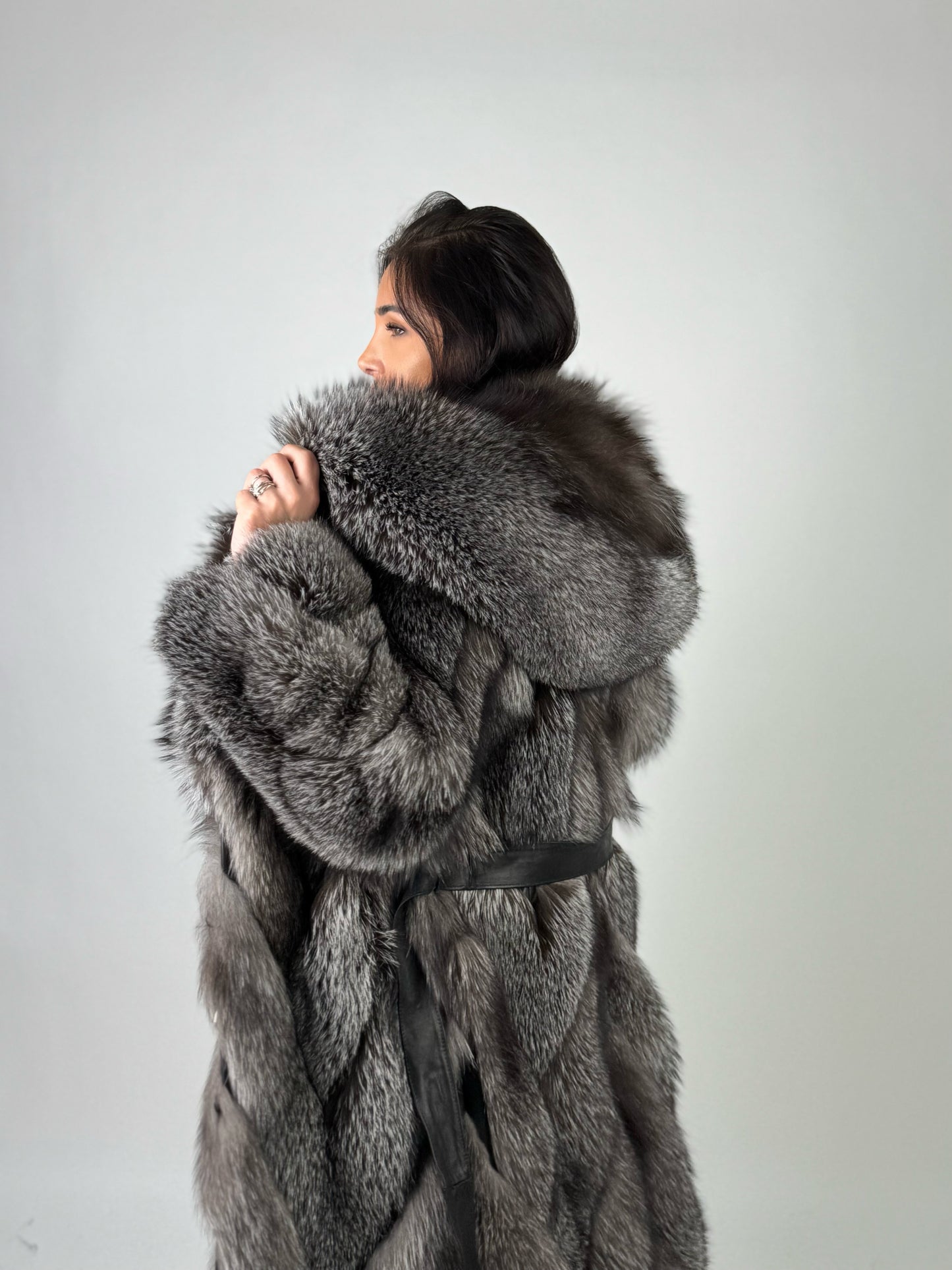 Cappotto Maya in volpe argentata